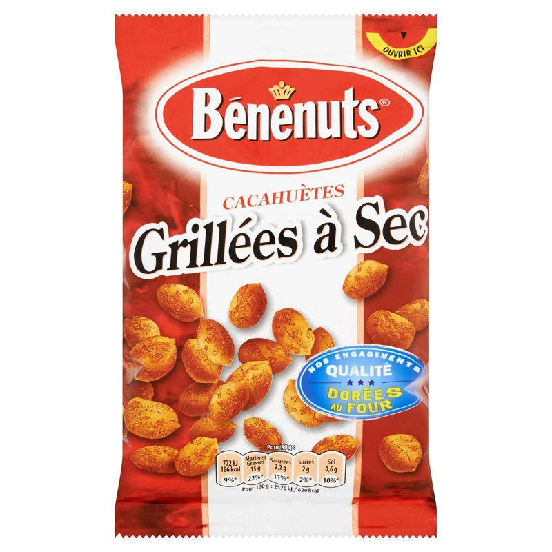 Cacahuètes Grillées à Sec, 120g - BENENUTS