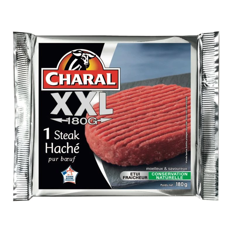 Steak Haché XXL, 15%M.G 180g - CHARAL