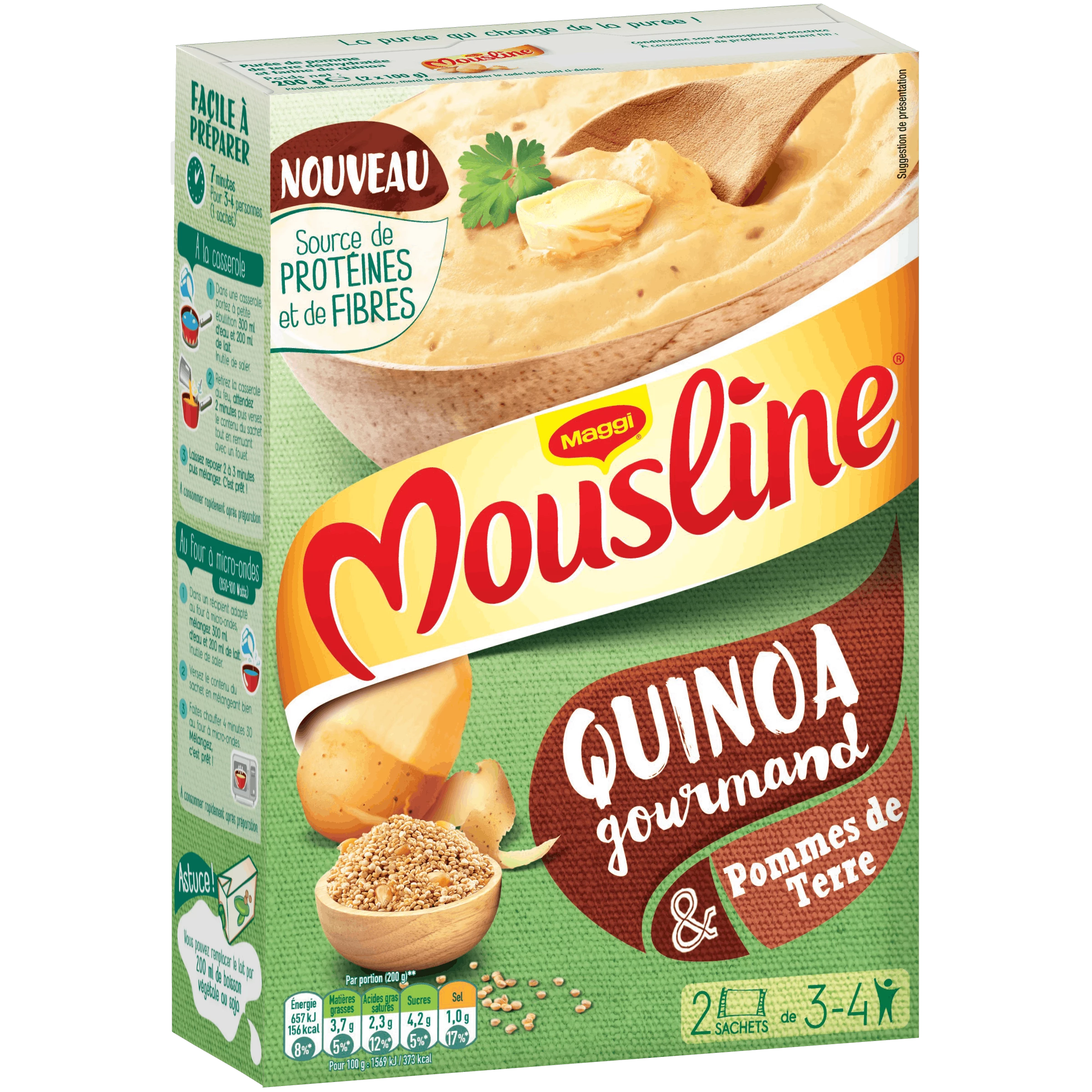 Purée de quinoa & pomme de terre Mousline 2x100g - MAGGI