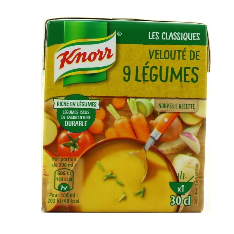 soupe liquide velouté de 9 légumes brique 30cl - KNORR