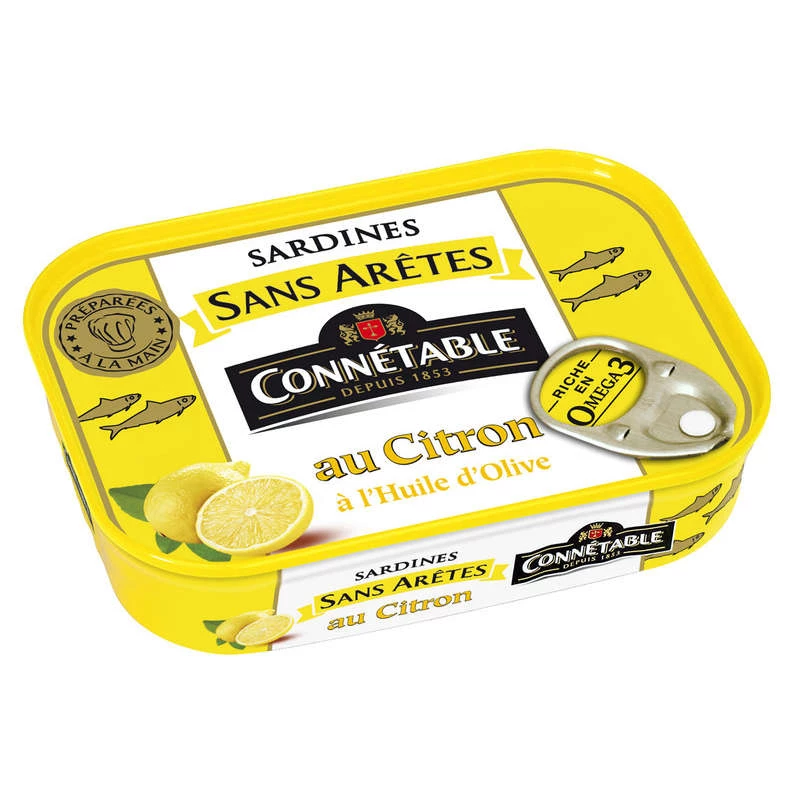 Sardines Sans Arêtes au Citron, 98g - CONNÉTABLE