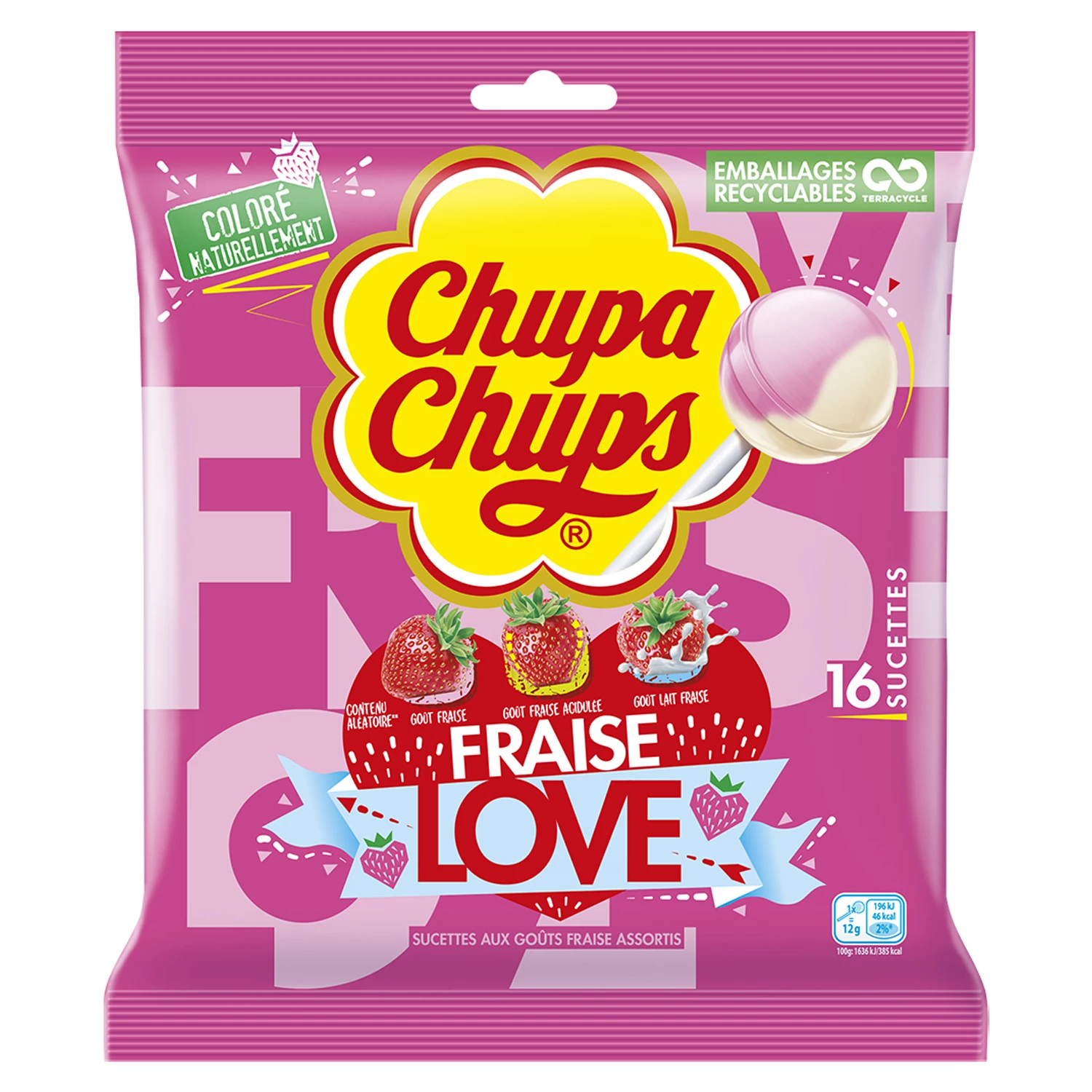 Strawberry Love 192g16 Lollipops - CHUPA CHUPS