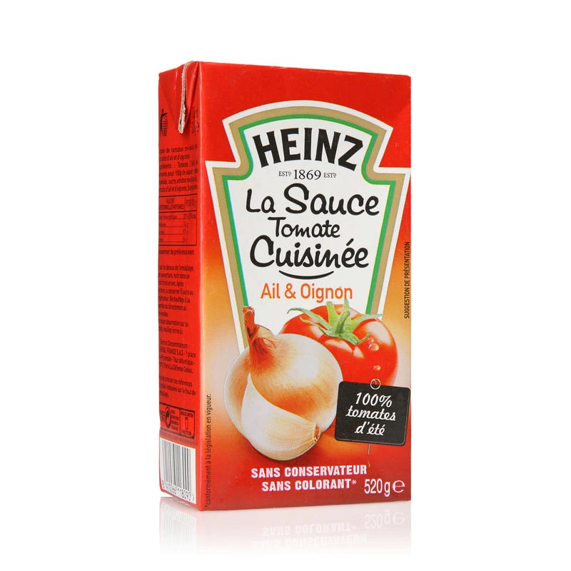 Salsa De Tomate Ajo Cebolla Cocida, 520g - HEINZ