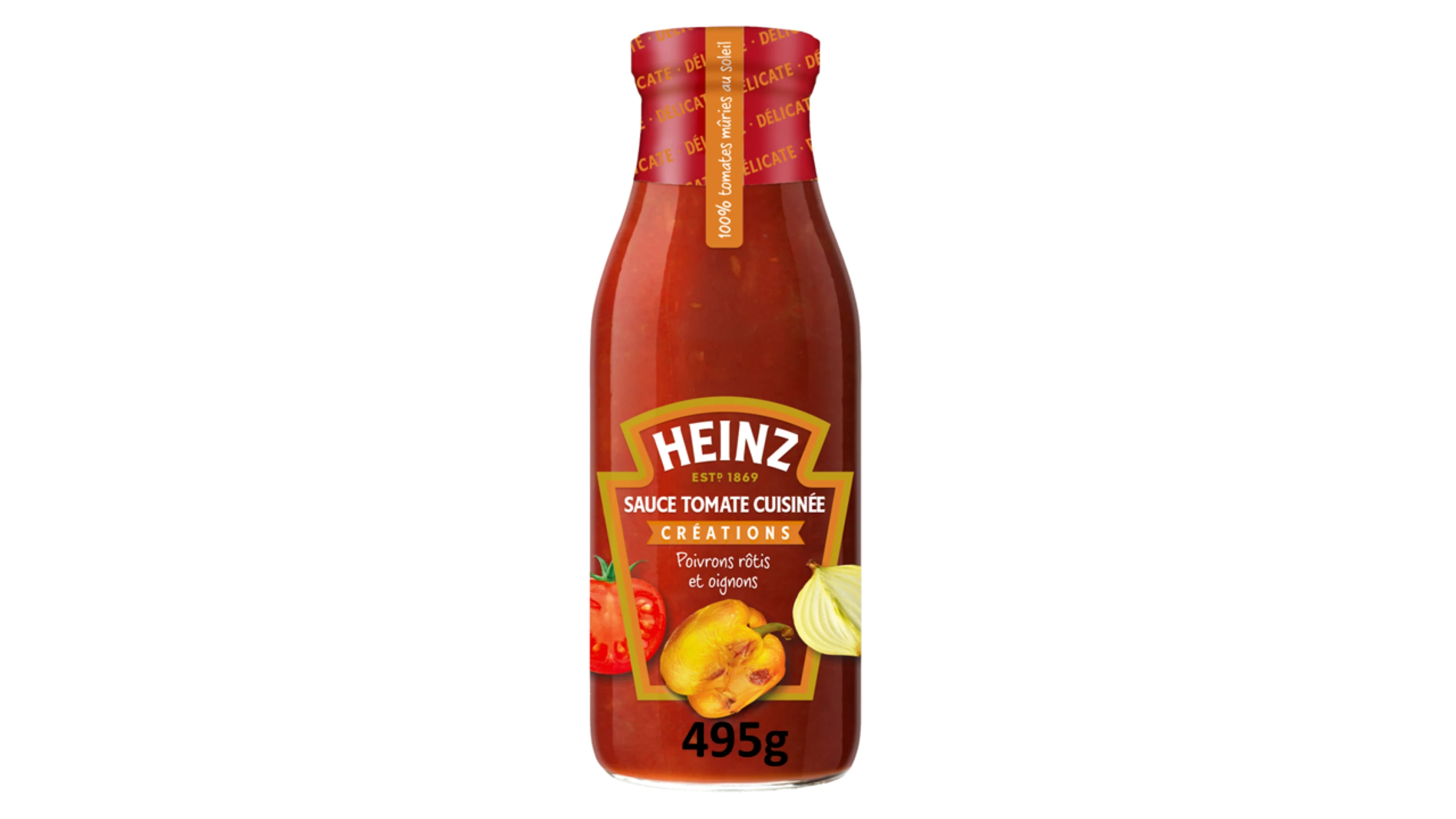 Sauce tomate Cuisinée poivrons rôtis et Oignons; 495g- HEINZ