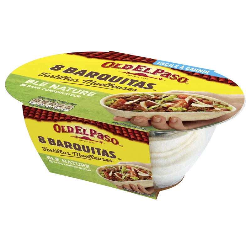 Barquitas tortillas moelleuses blé nature x8 193g - OLD EL PASO