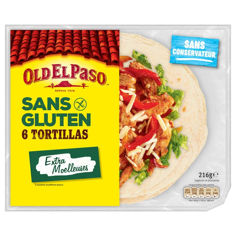 Extra zachte glutenvrije tortilla's 216g - OLD EL PASO