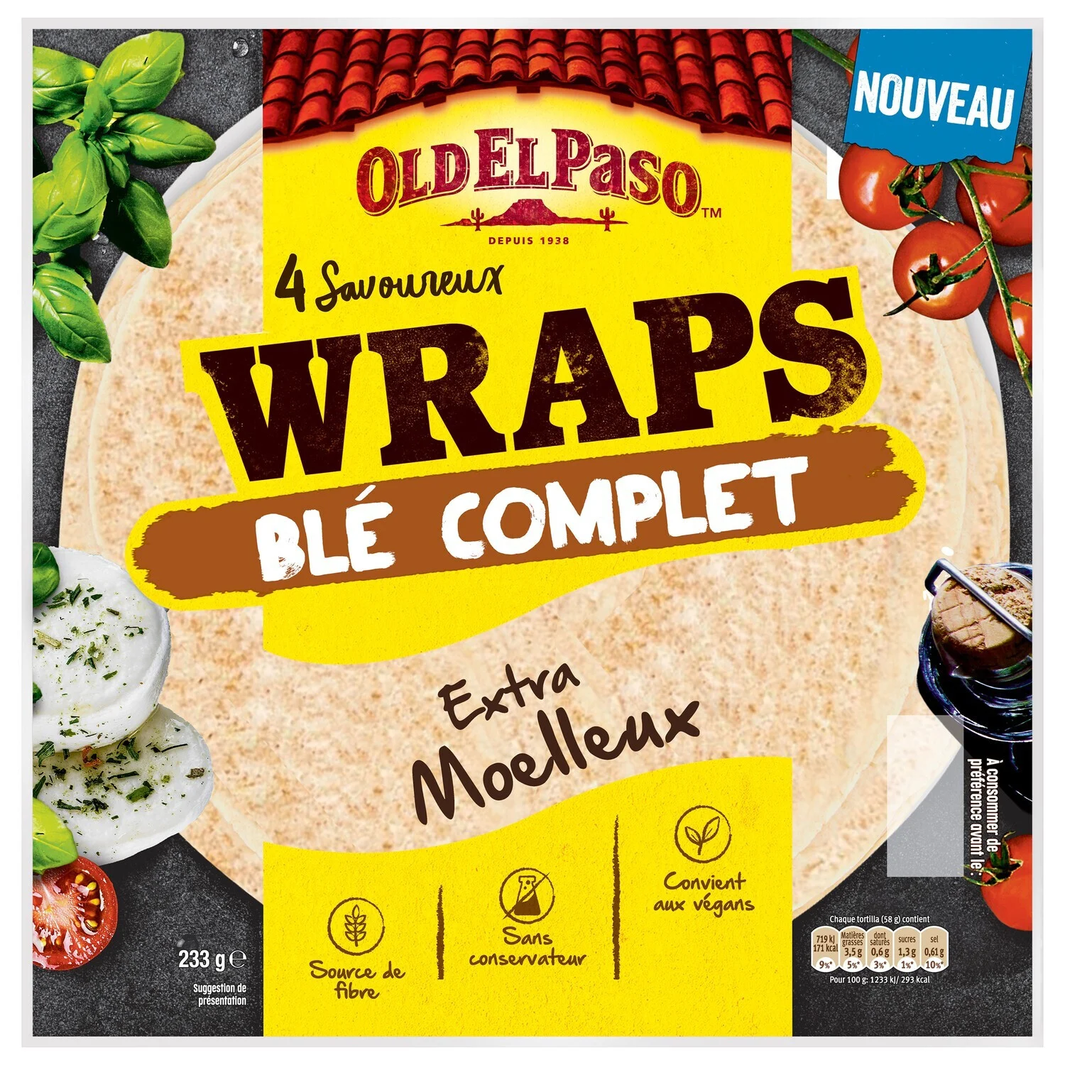 Wraps De Blé Complet 4x233g - Old El Paso