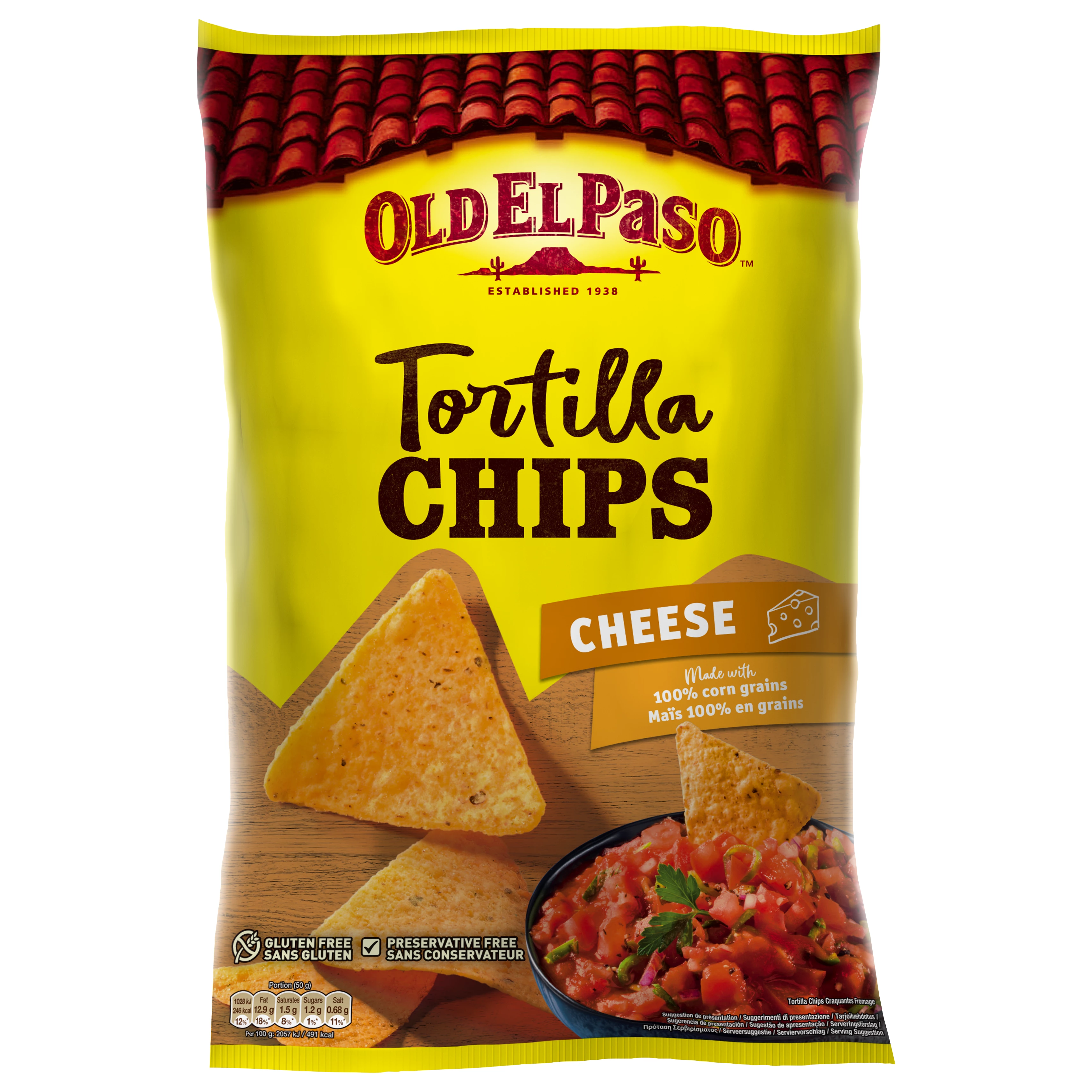 Crunchy tortilla chips cheese 185g- OLD EL PASO