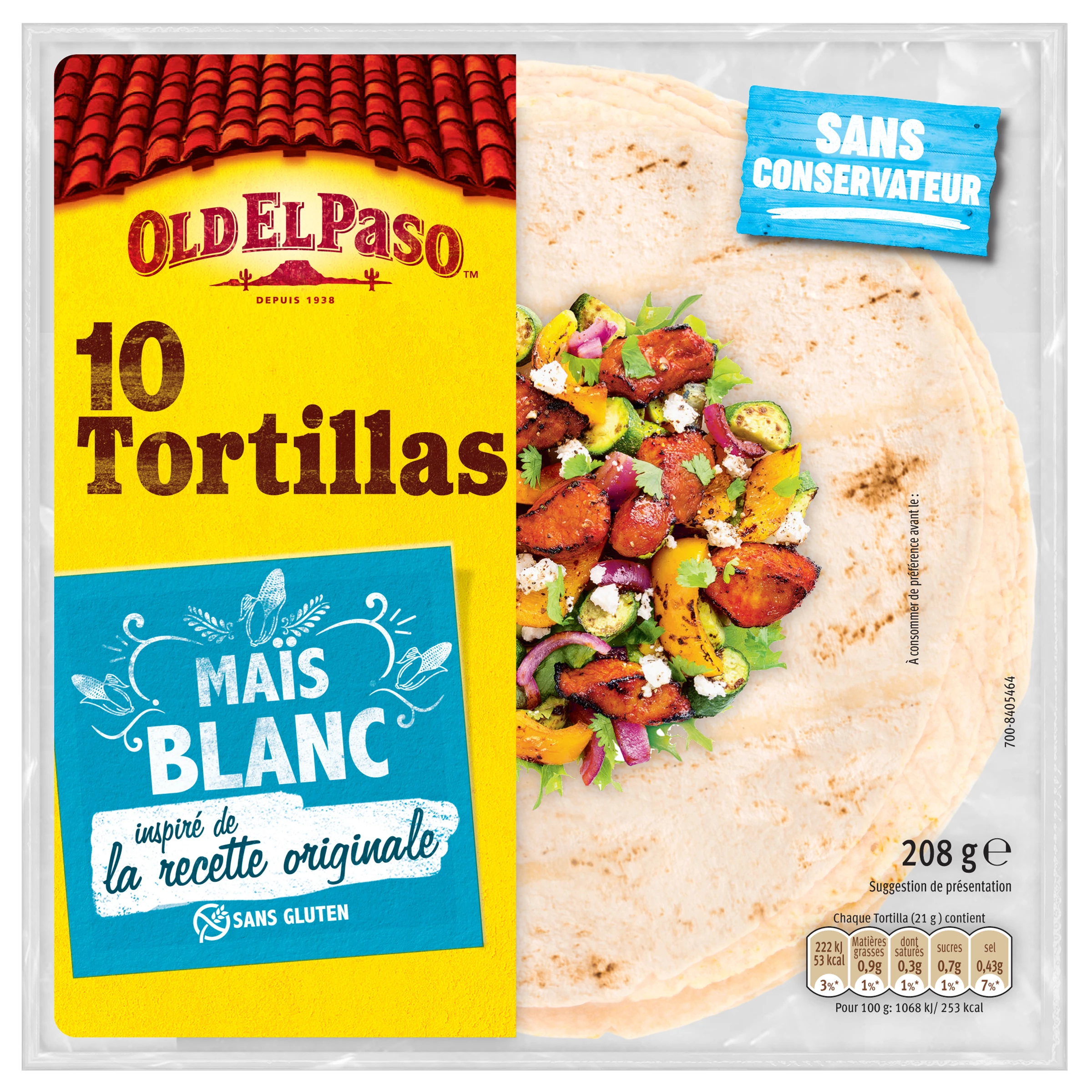 Tortillas maïs blanc x10 208g - OLD EL PASO