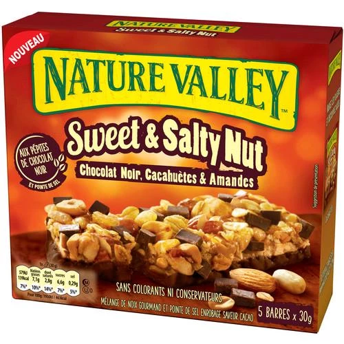 Graanrepen van pure chocolade en gemengde noten, 150 g - NATURE VALLEY