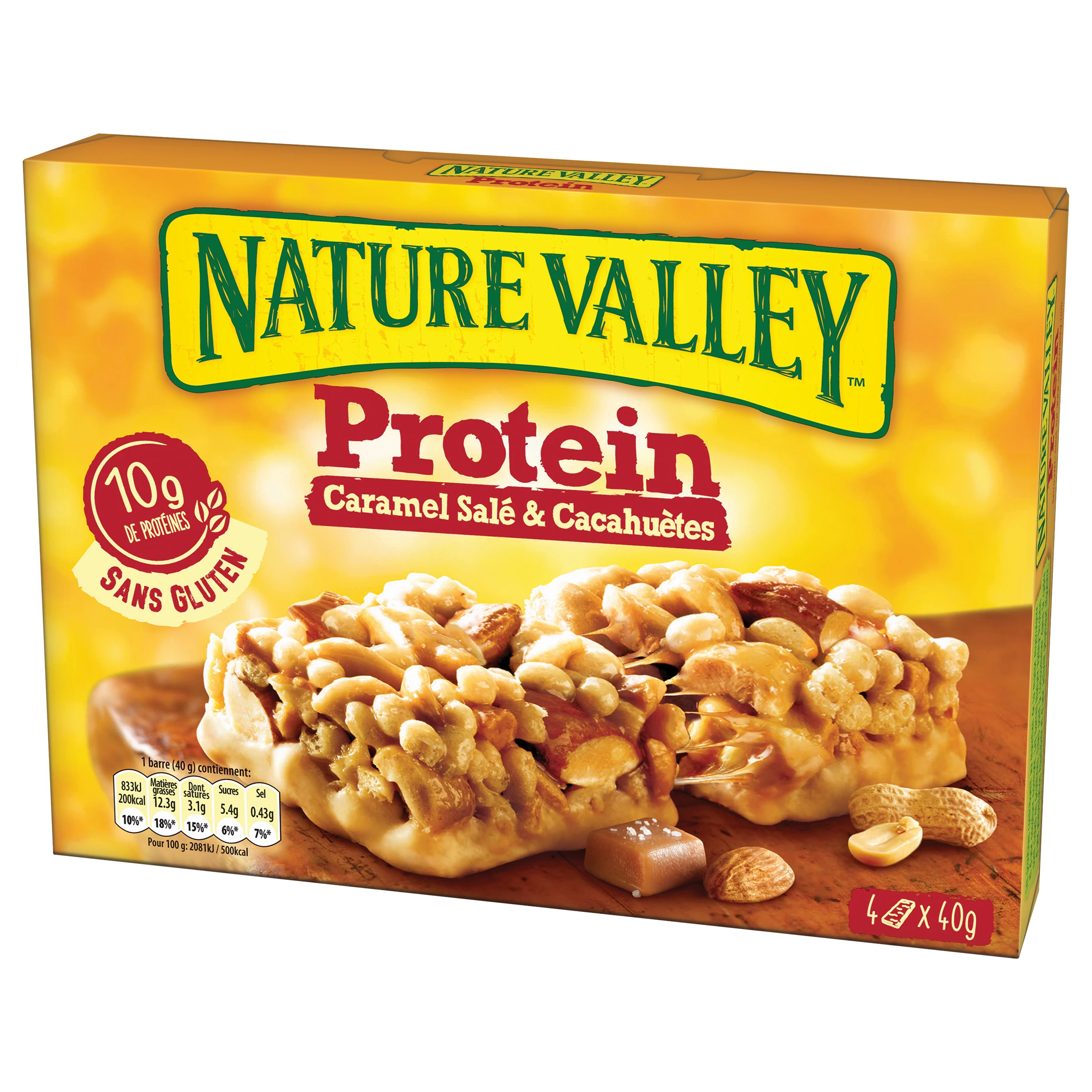 بار بروتين الكراميل المملح والفول السوداني 4×4 - NATURE VALLEY