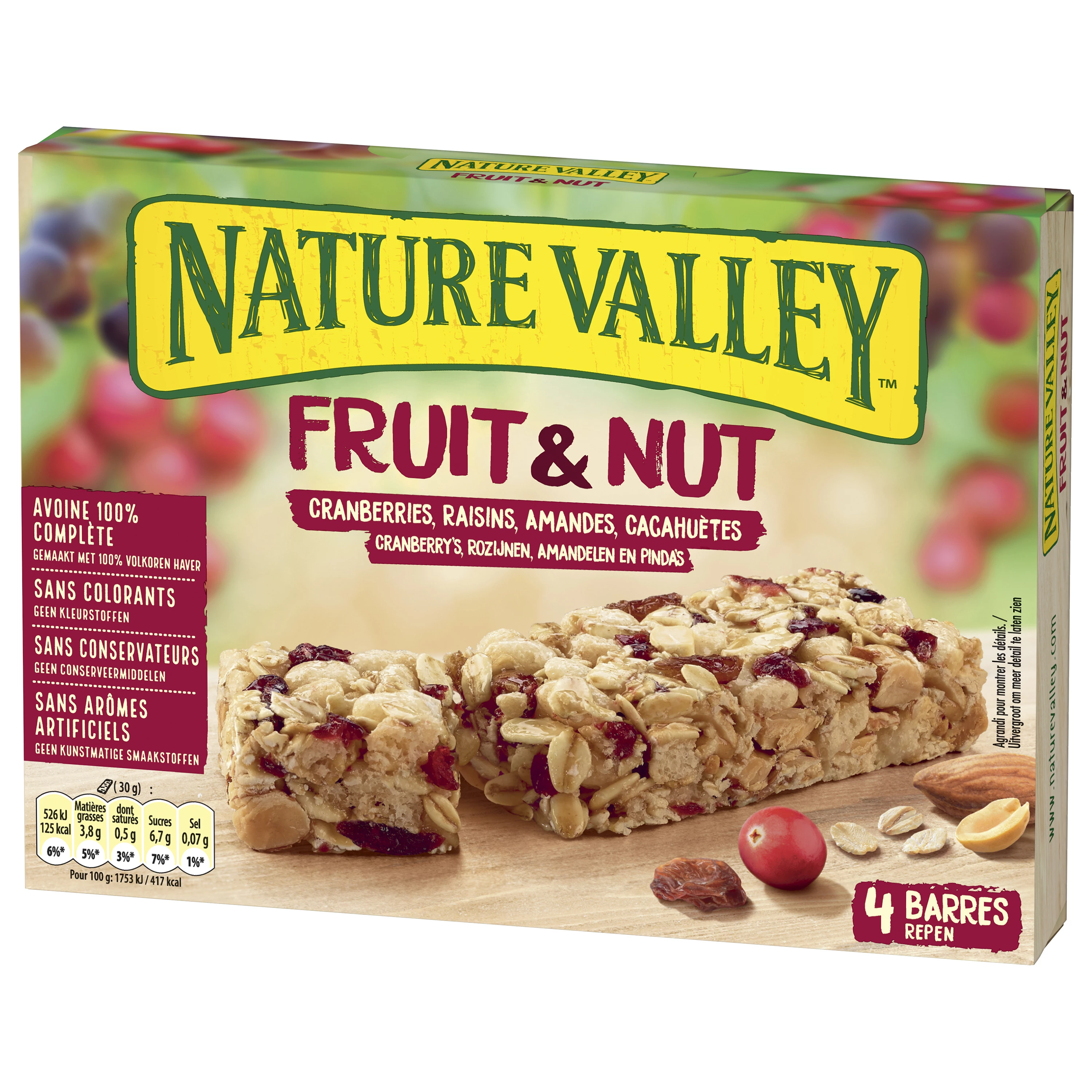 Злаковые батончики "Fruit & Nut" 4x30г - NATURE VALLEY