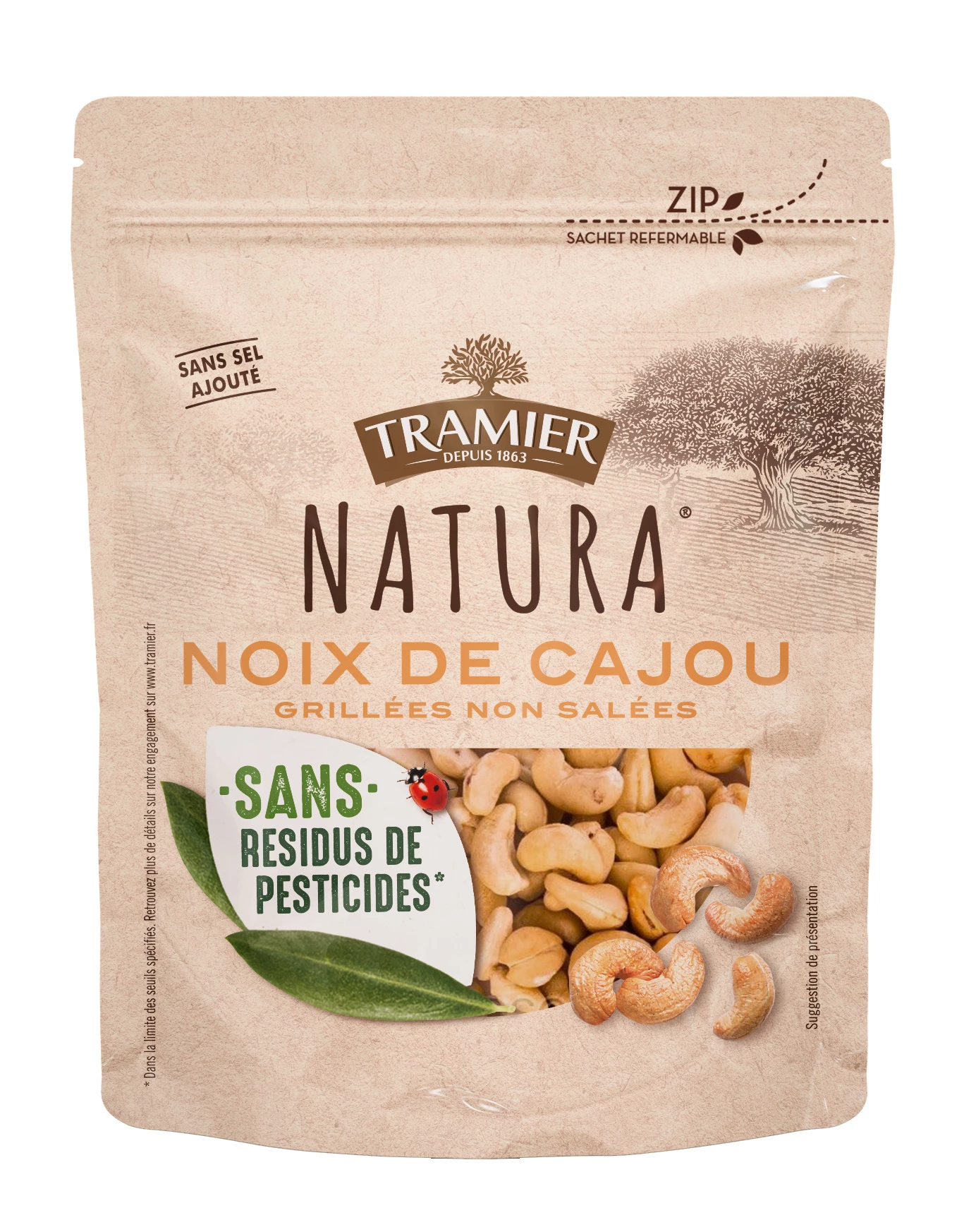 Roasted Unsalted Cashews, 160Gg - TRAMIER