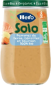 Petit Pot Pommes de terre, carottes et saumon 190g HERO