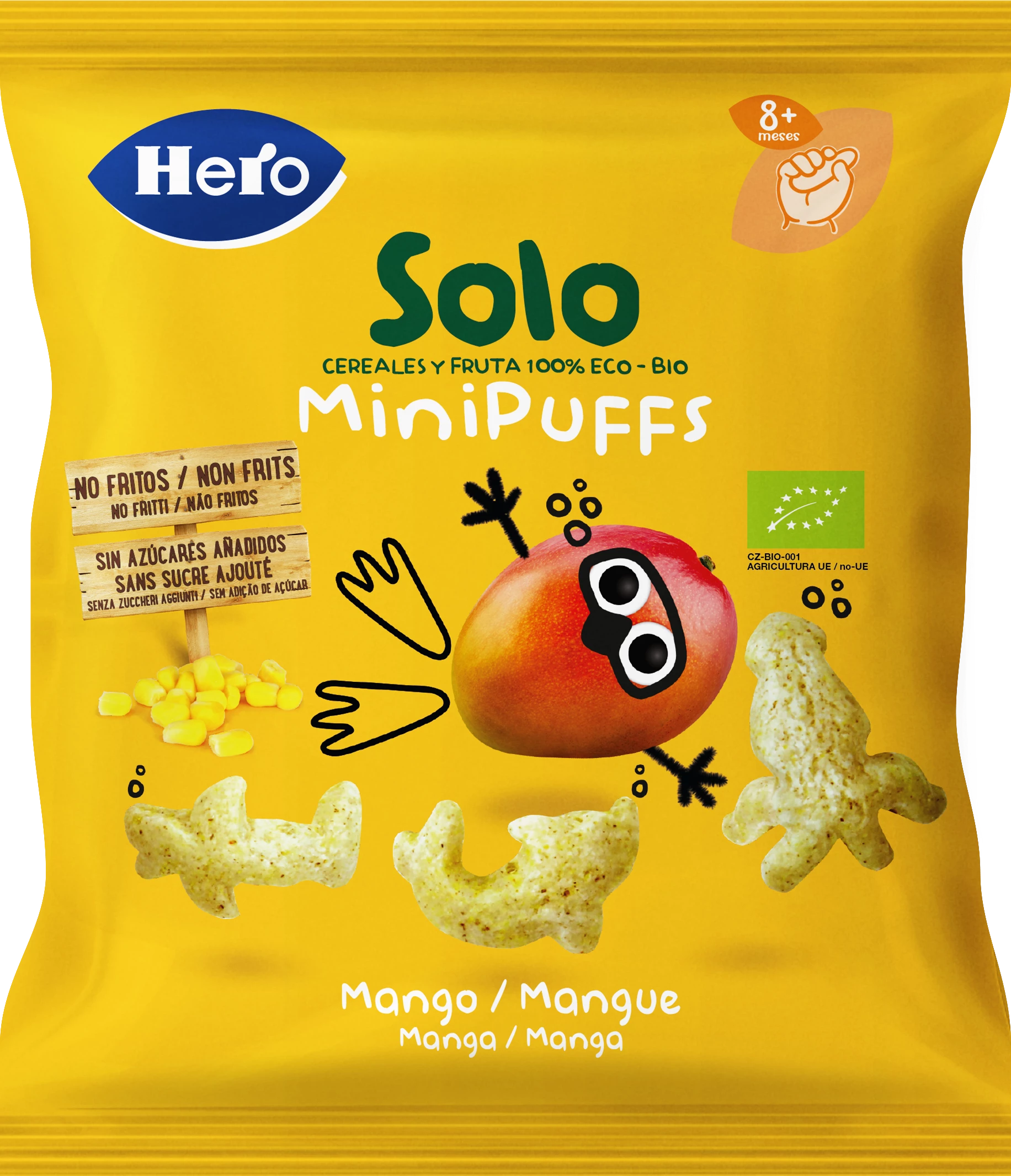 Снек Mini Puff Mangue Bio 5х18г HERO