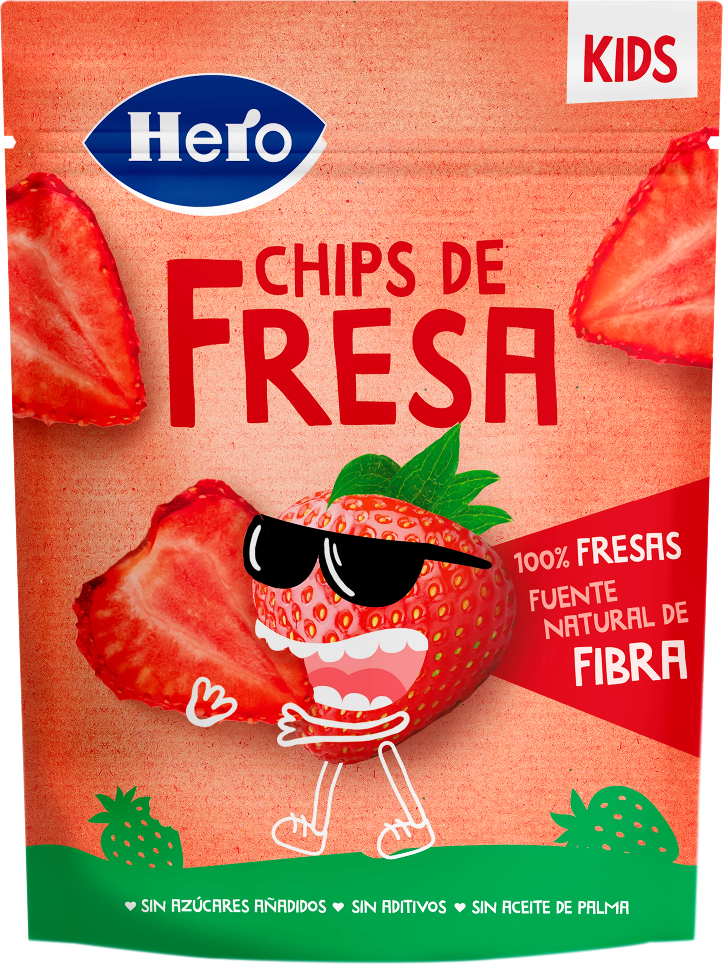 Chips de morango orgânico 12x12g HERO
