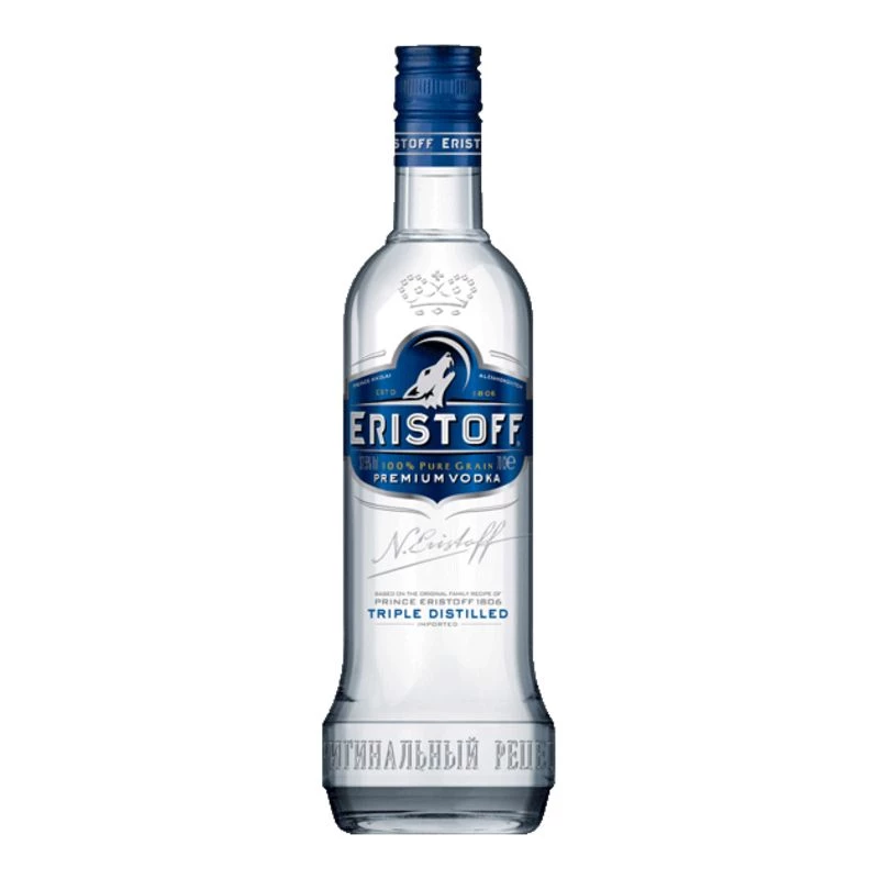 Drievoudig gedistilleerde pure graanwodka, 37,5°, fles van 1l, ERISTOFF