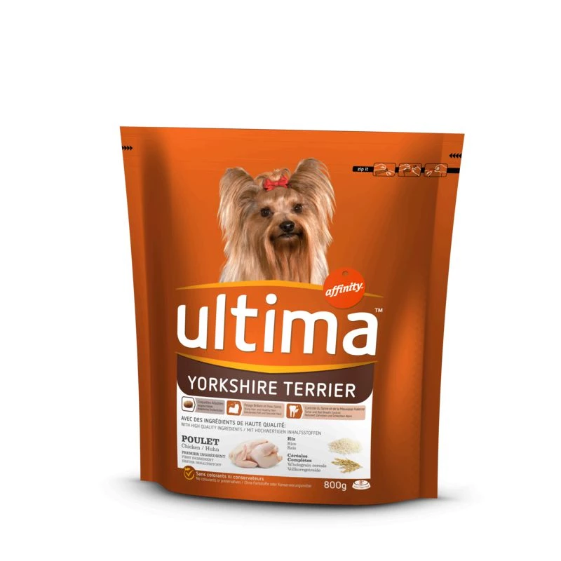 Croquettes chiens poulet et riz, spécial mini 800 g - ULTIMA