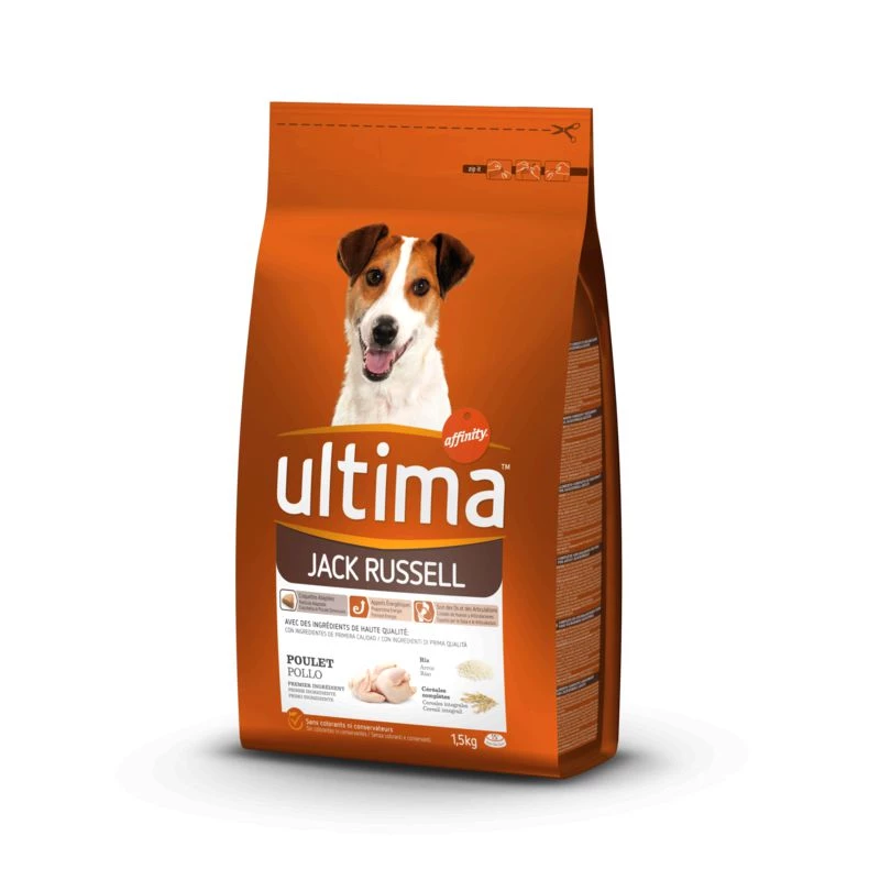 Ração seca para cães Jack Russell 1,5 kg - ULTIMA