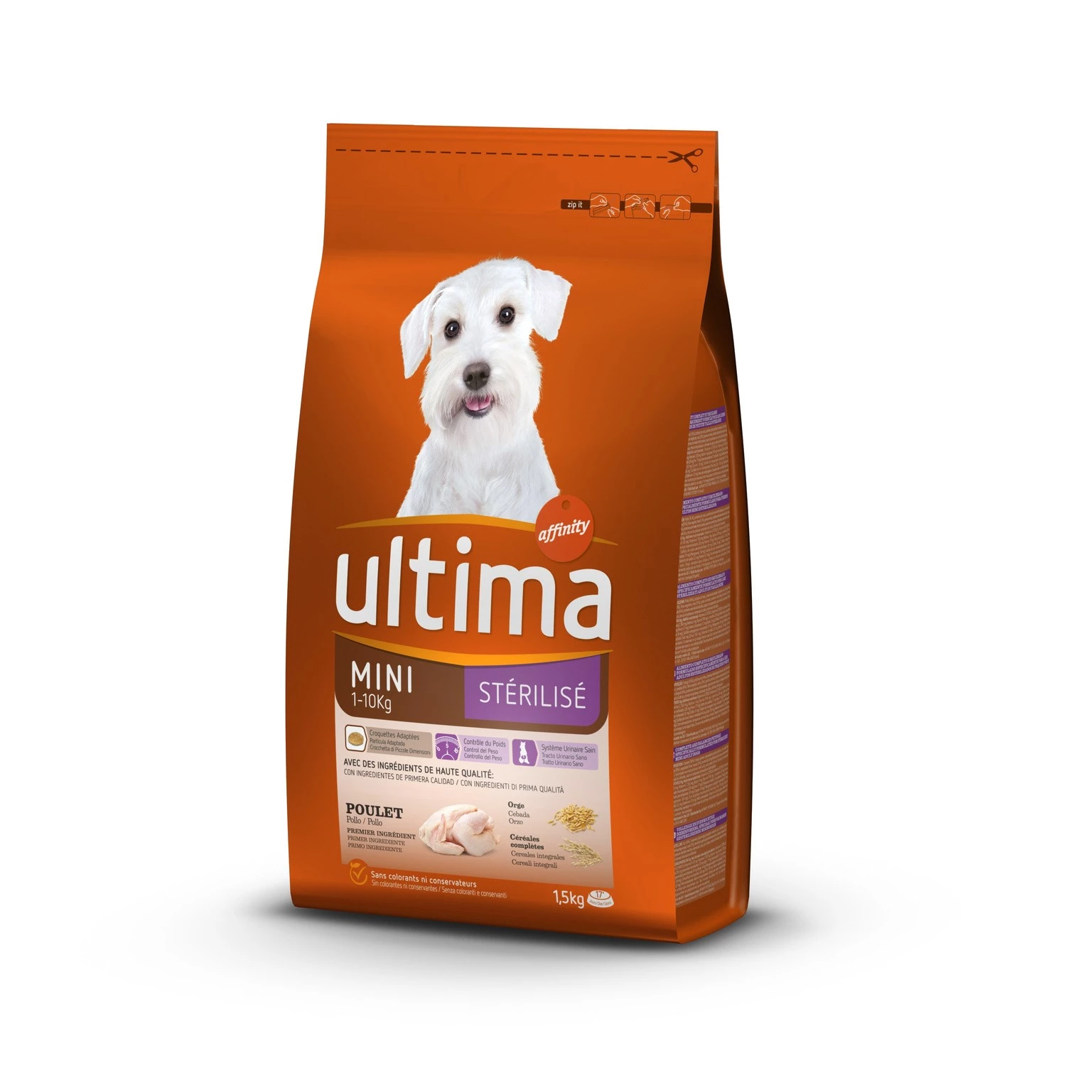 Croquettes chien Mini Stérilisé 1,5kg - ULTIMA