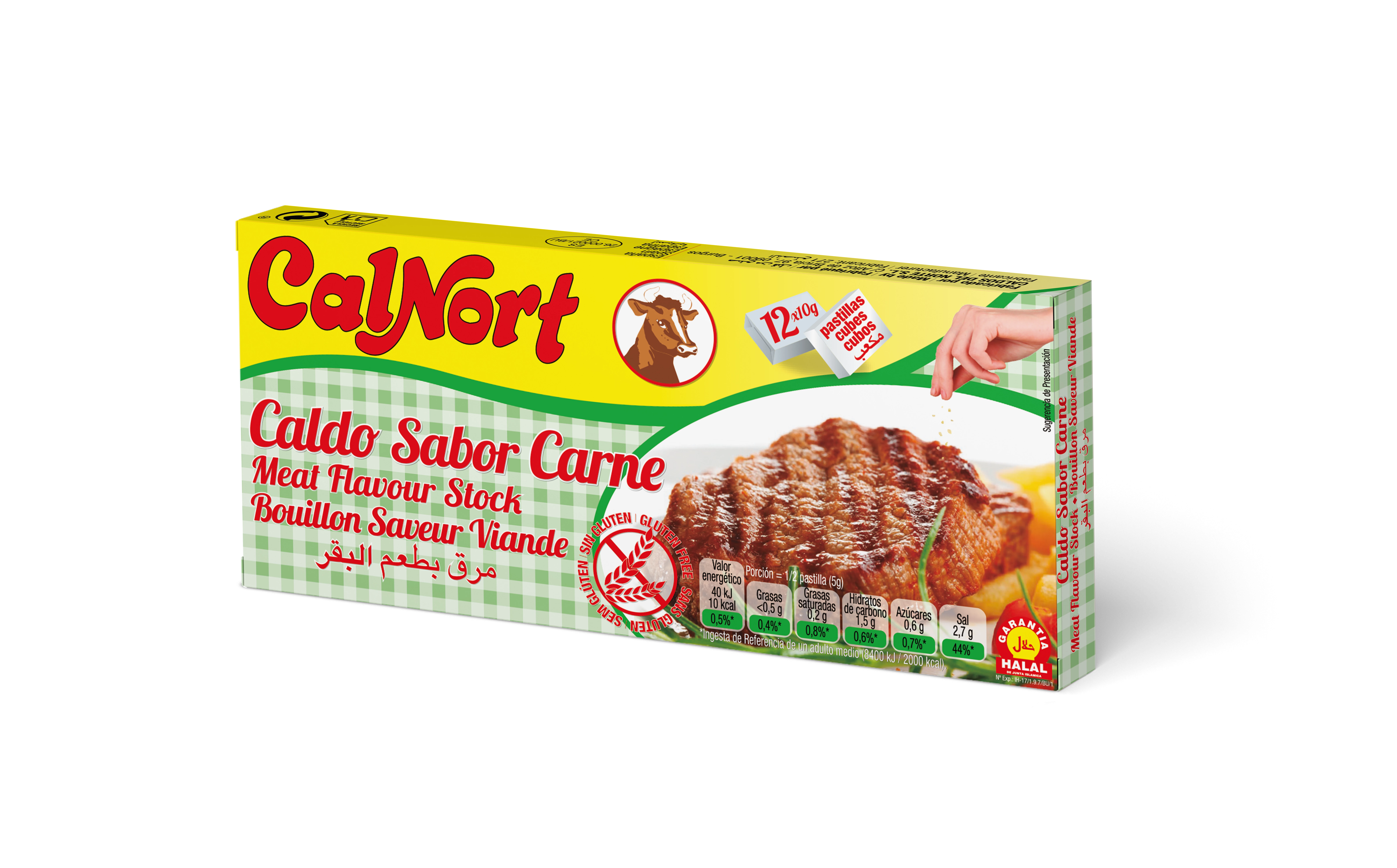 Caldo Sabor Carne Em Cubos 12 Cubos - CALNORT