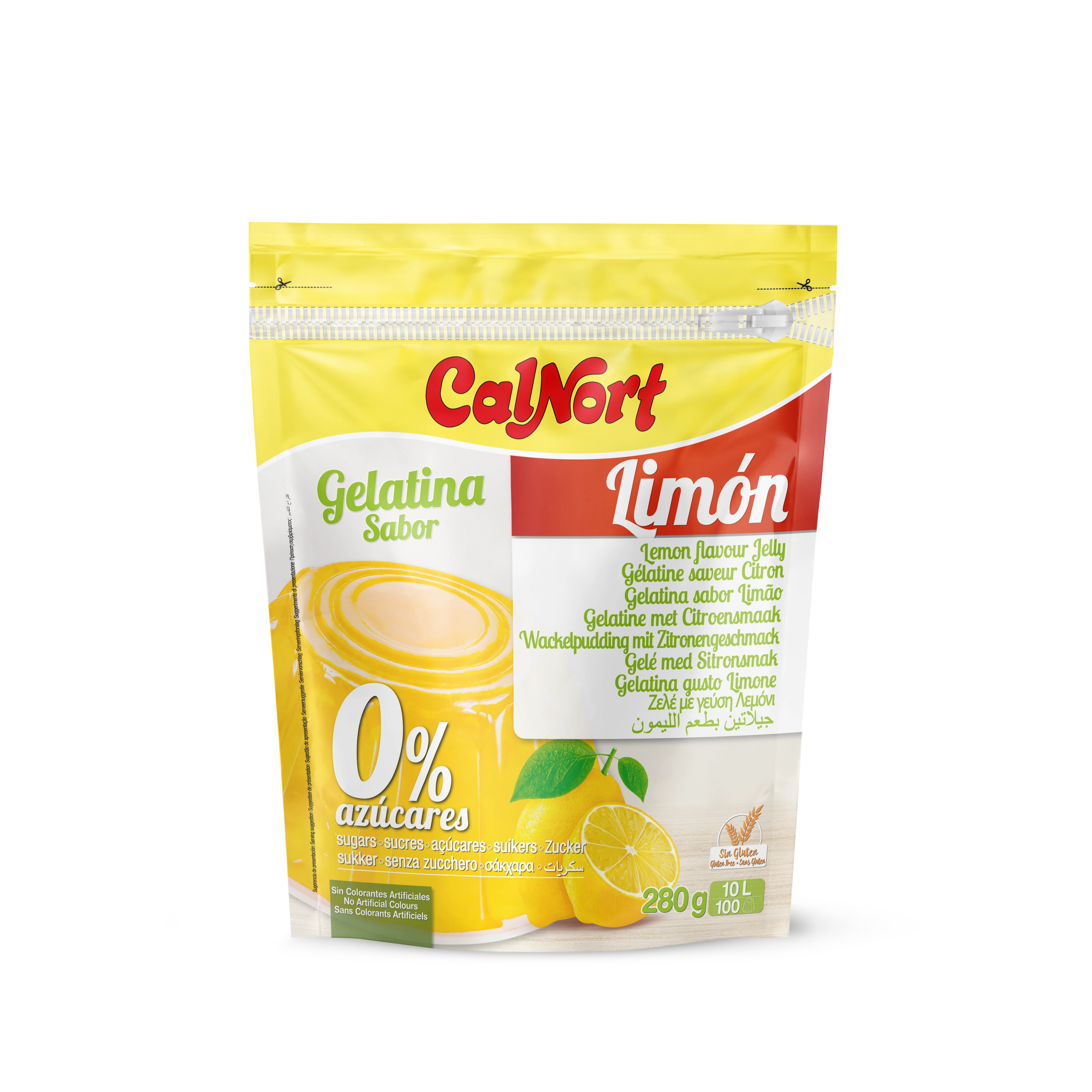 Gelatina Senza Zucchero Gusto Limone 280 G - CALNORT