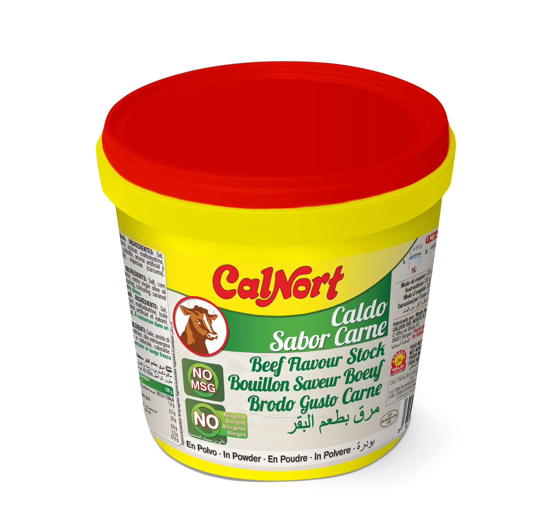 مرق نكهة لحم بقري بدون صودا 1 كجم - CALNORT