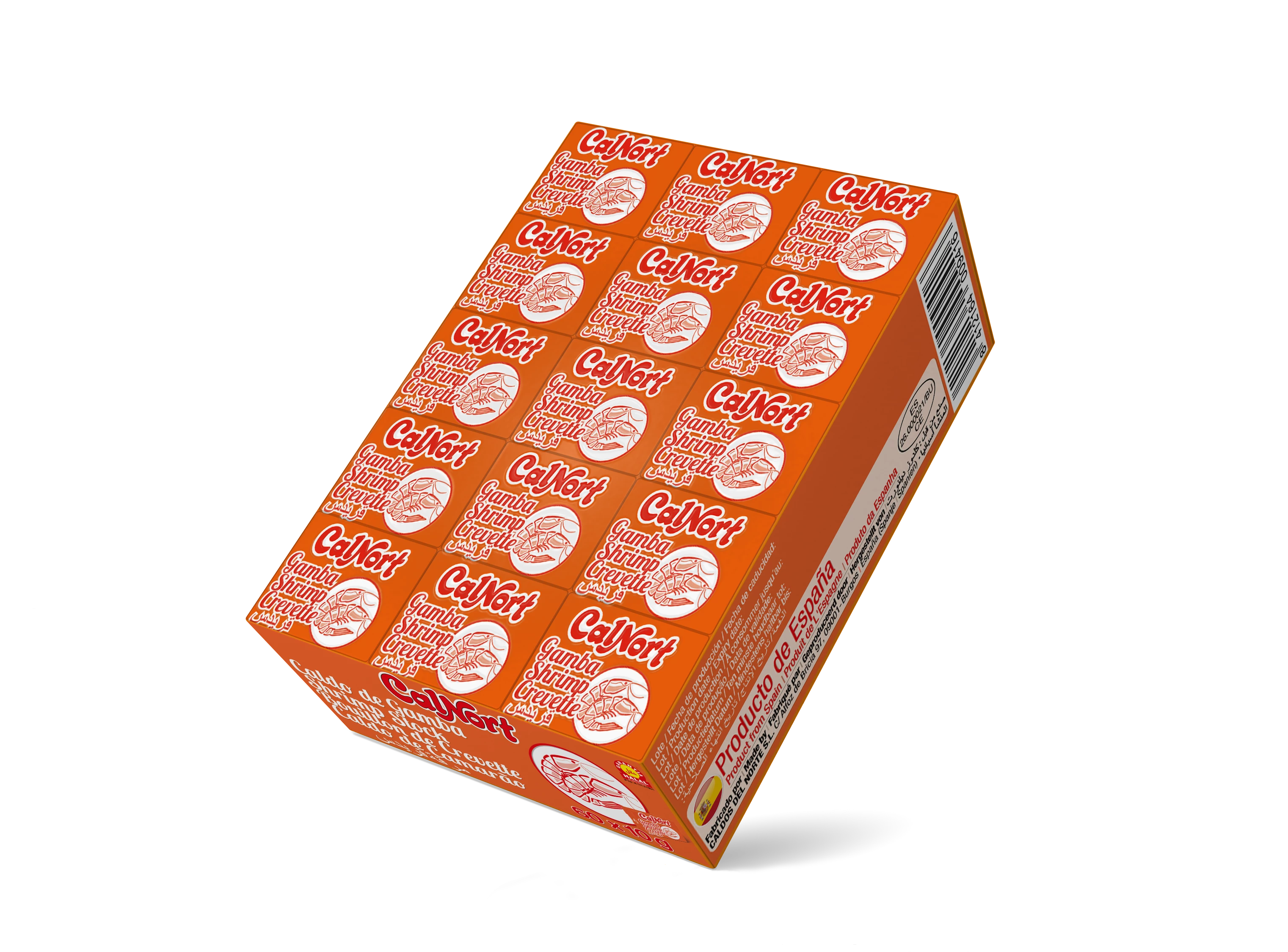 Бульон со вкусом креветок, нарезанный кубиками, 60 кубиков - CALNORT