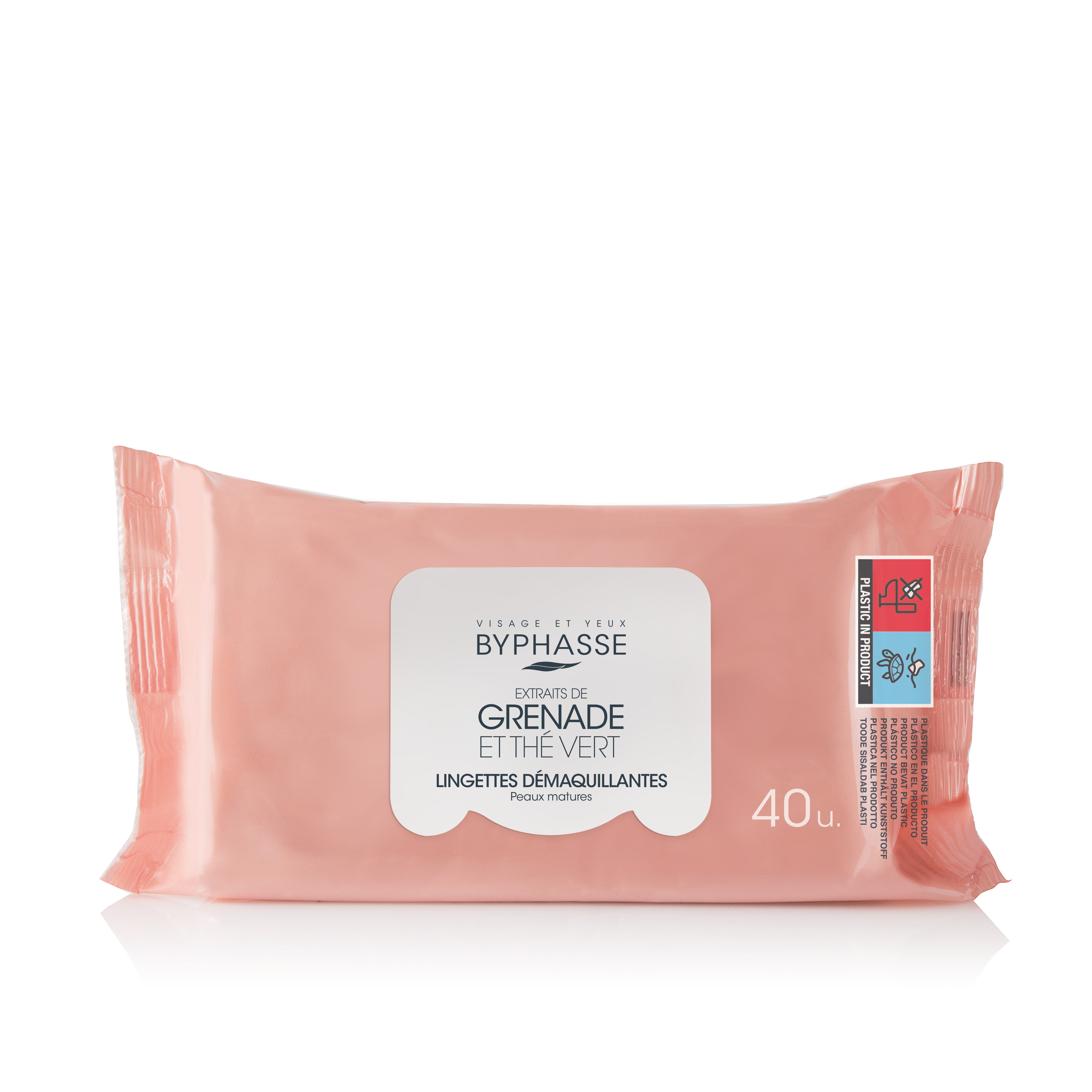 Lingettes Démaquillantes Extrait De Grenade Et Thé Vert Peaux Matures 40u.