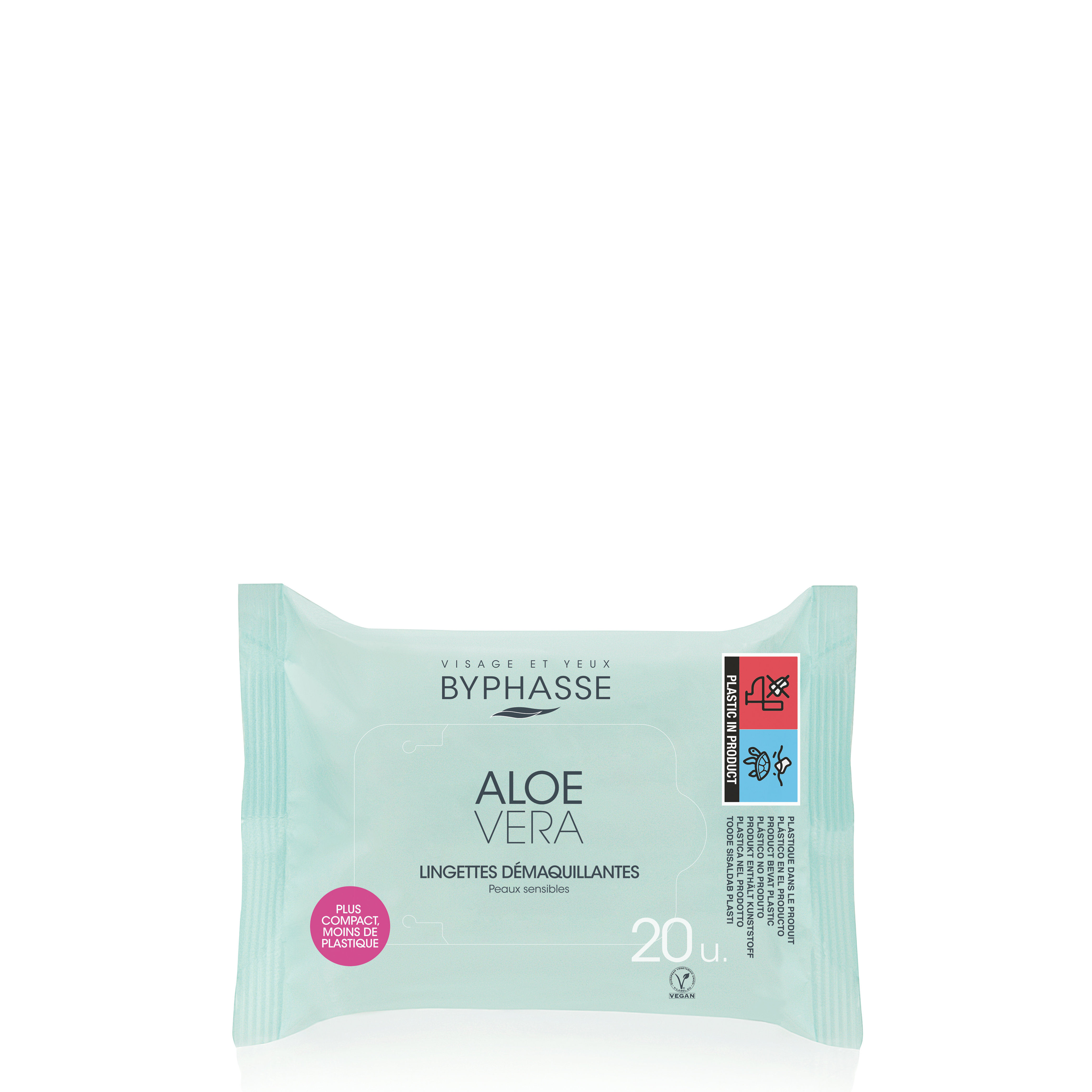 Lingettes Démaquillantes à L'aloe Vera Peaux Sensibles 20u.