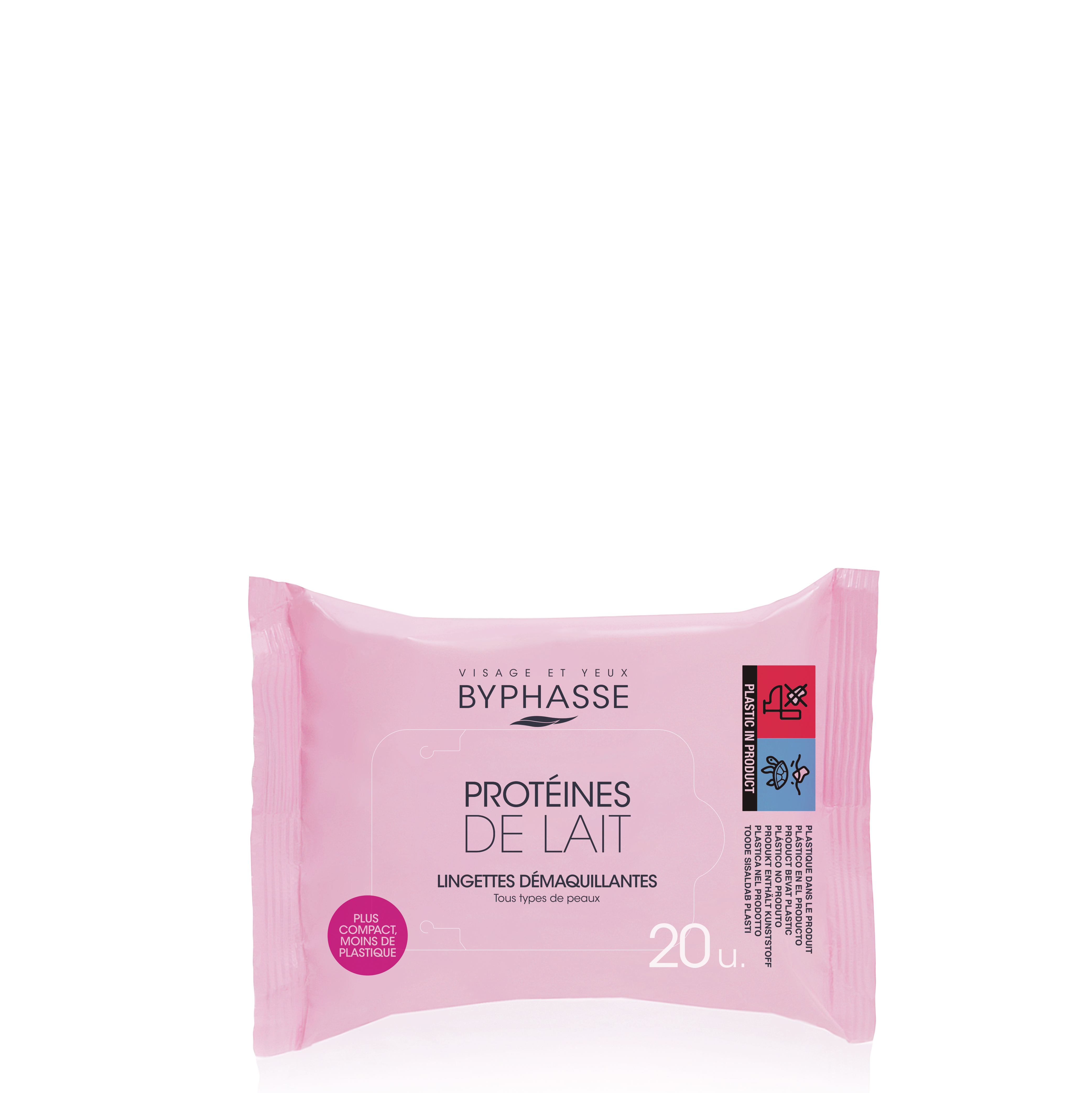 Lingettes Démaquillantes Aux Protéines De Lait Tous Types De Peaux 20u. - Byphasse