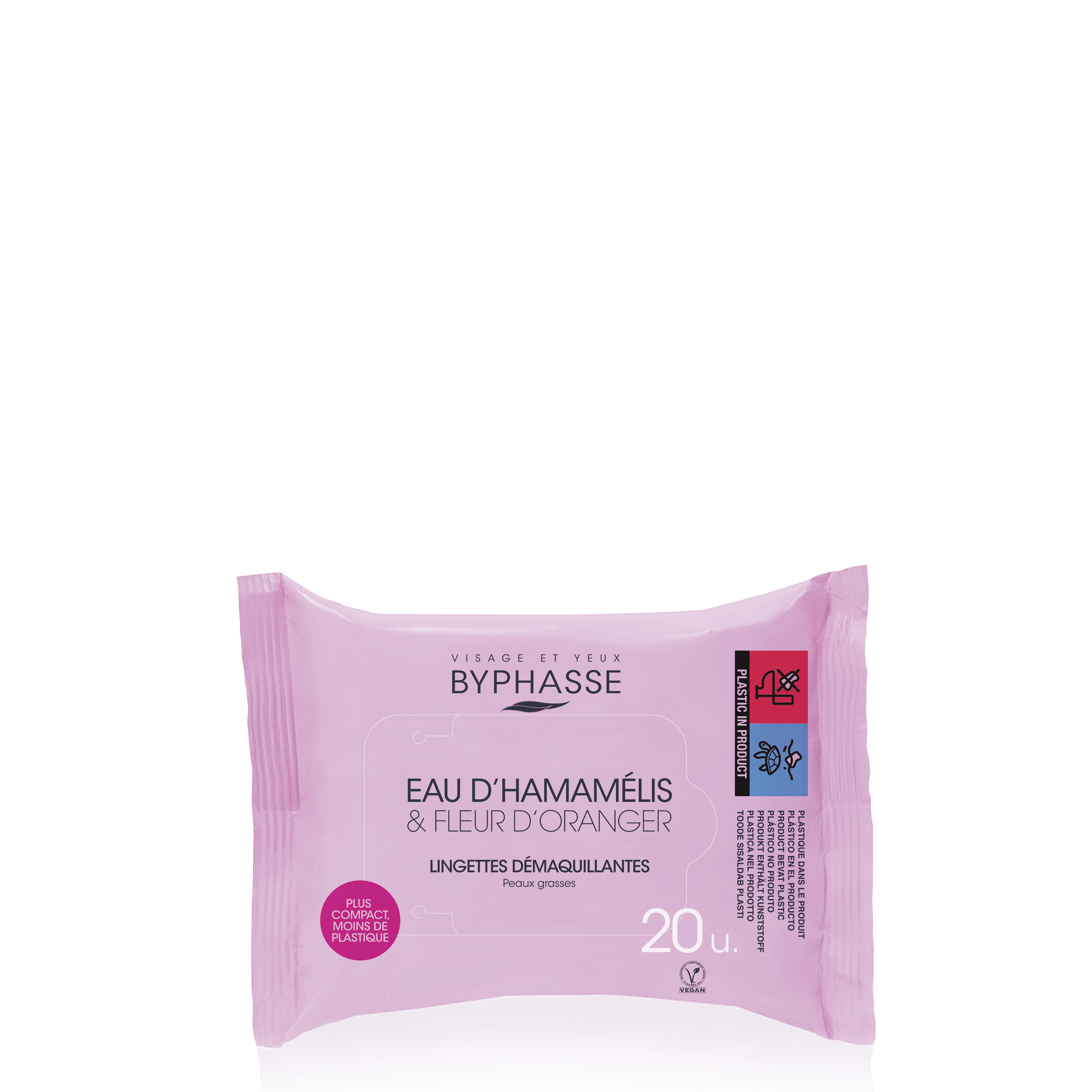 Lingettes Démaquillantes à L'eau D'hamamélis & à La Fleur D'oranger Peaux Grasses 20u.