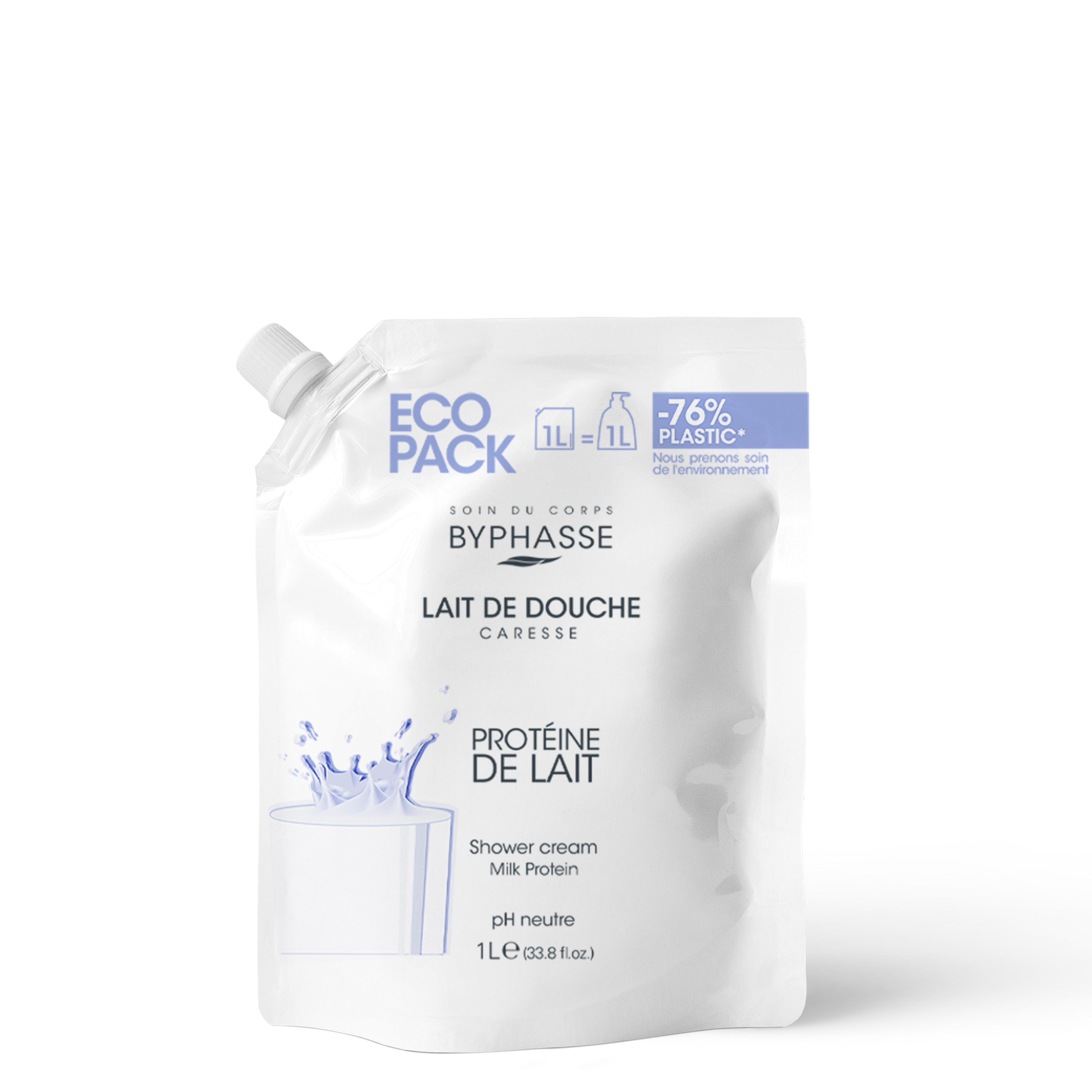 Ecopack Caresse Lait De Douche Protéine De Lait 1l