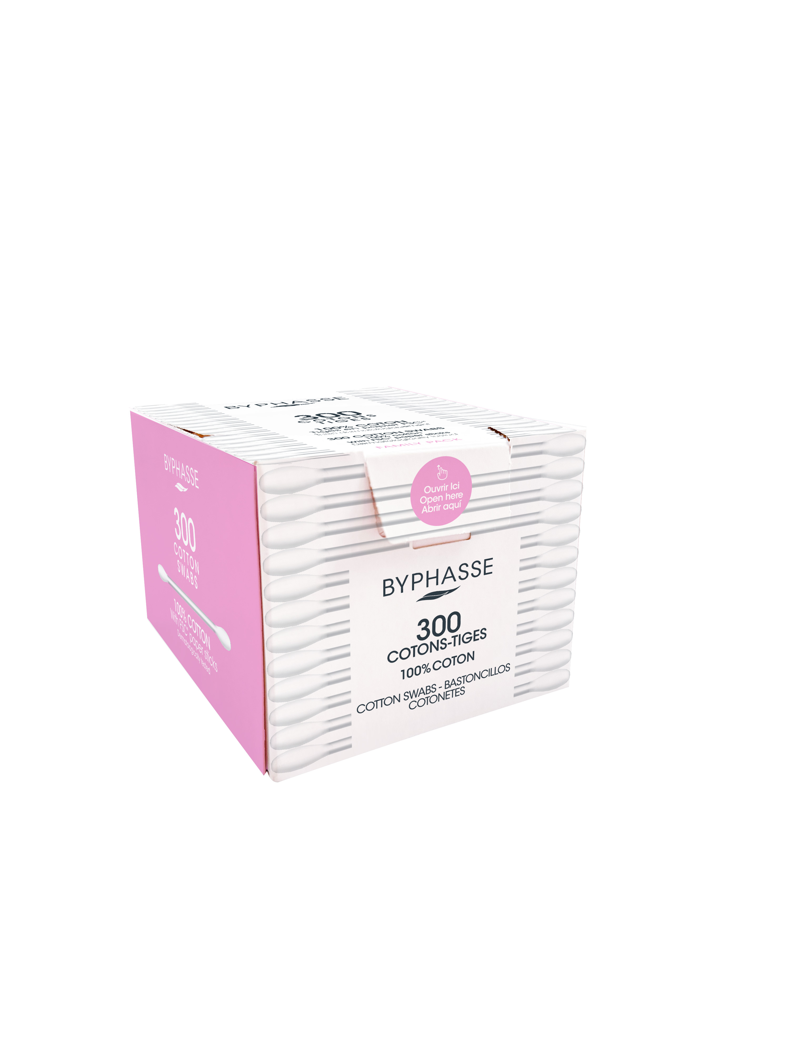 Coton-tige 100% Coton 300u - Byphasse