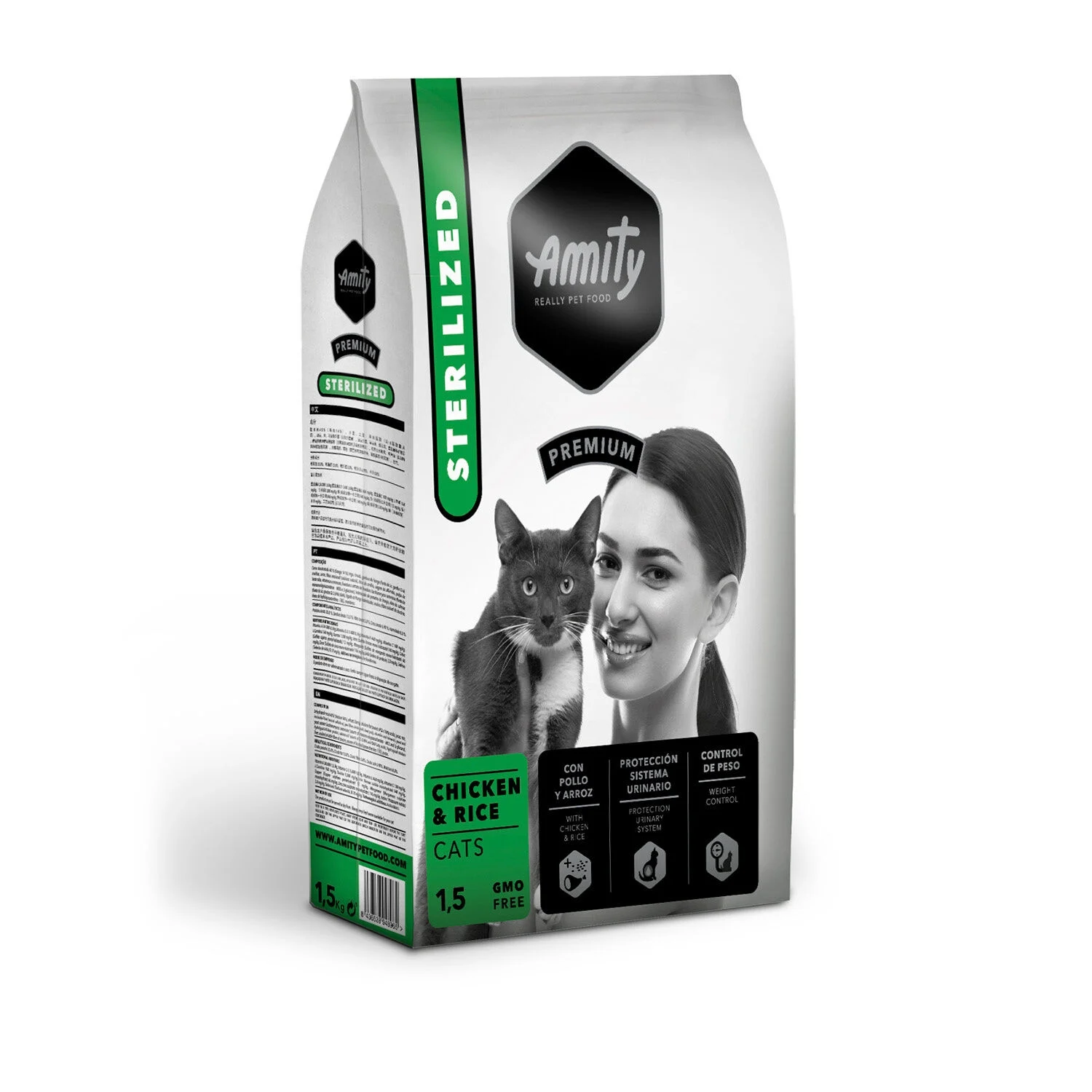 Croquettes For Adult Cats With Chicken With Rice 1.5kg - Amity