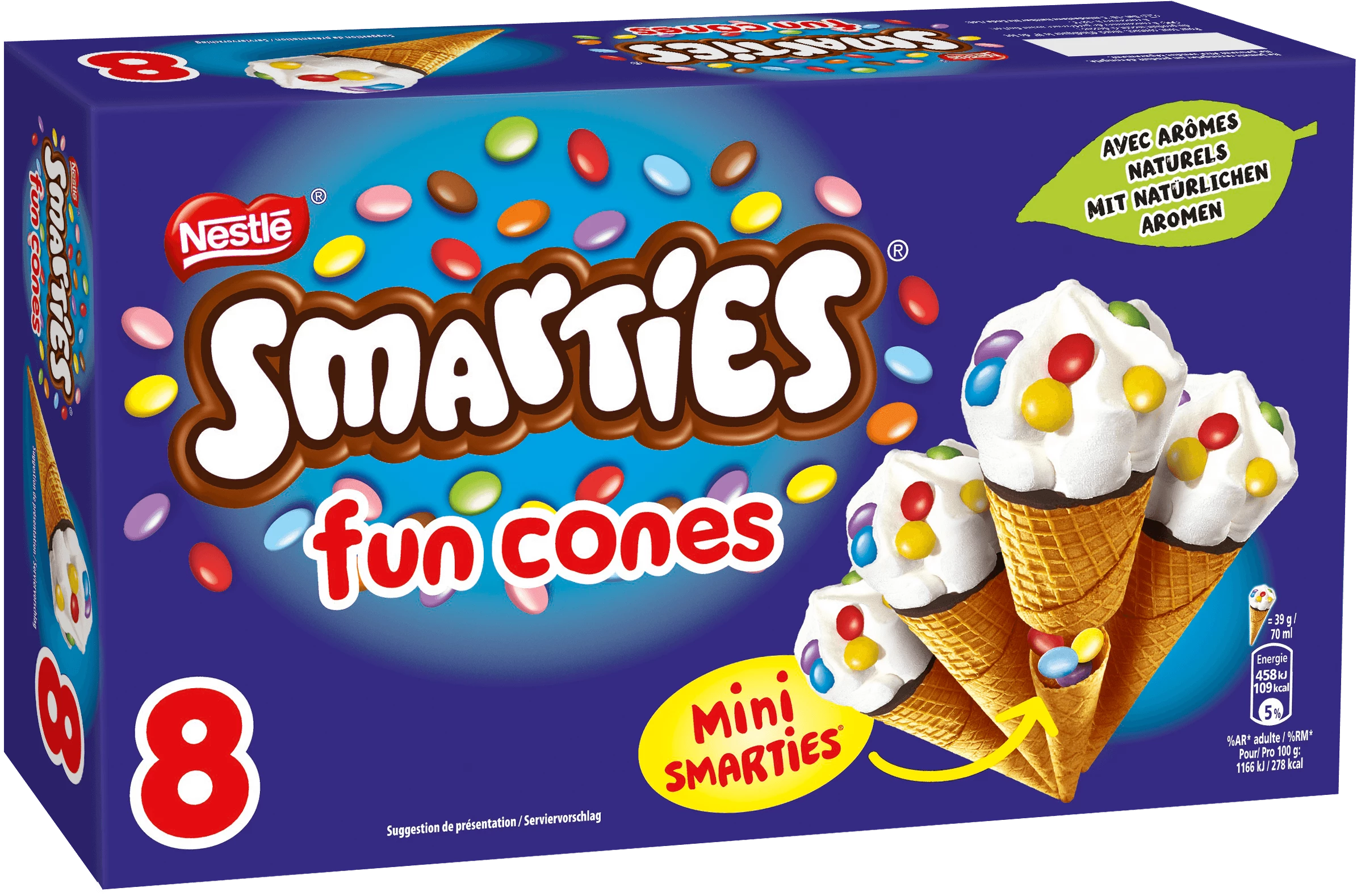 Glace fun cones x8 - SMARTIES