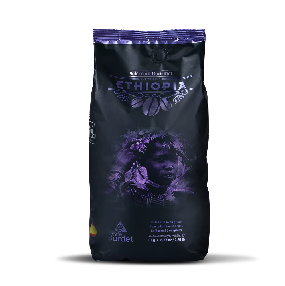 Kofi iliyochomwa katika uteuzi wa nafaka gourmet Ethiopia 1 kg - Burdet