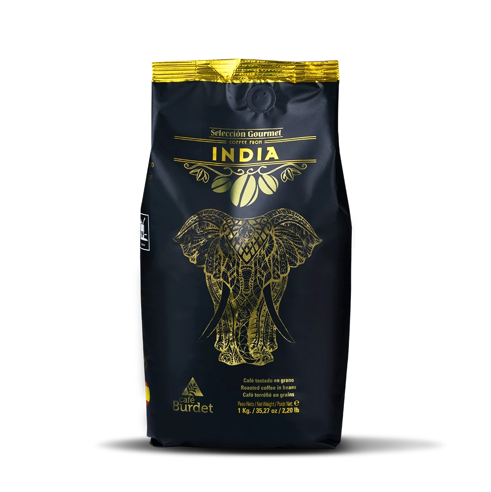 Café tostado en grano Gourmet India Selección 1 Kg - BURDET