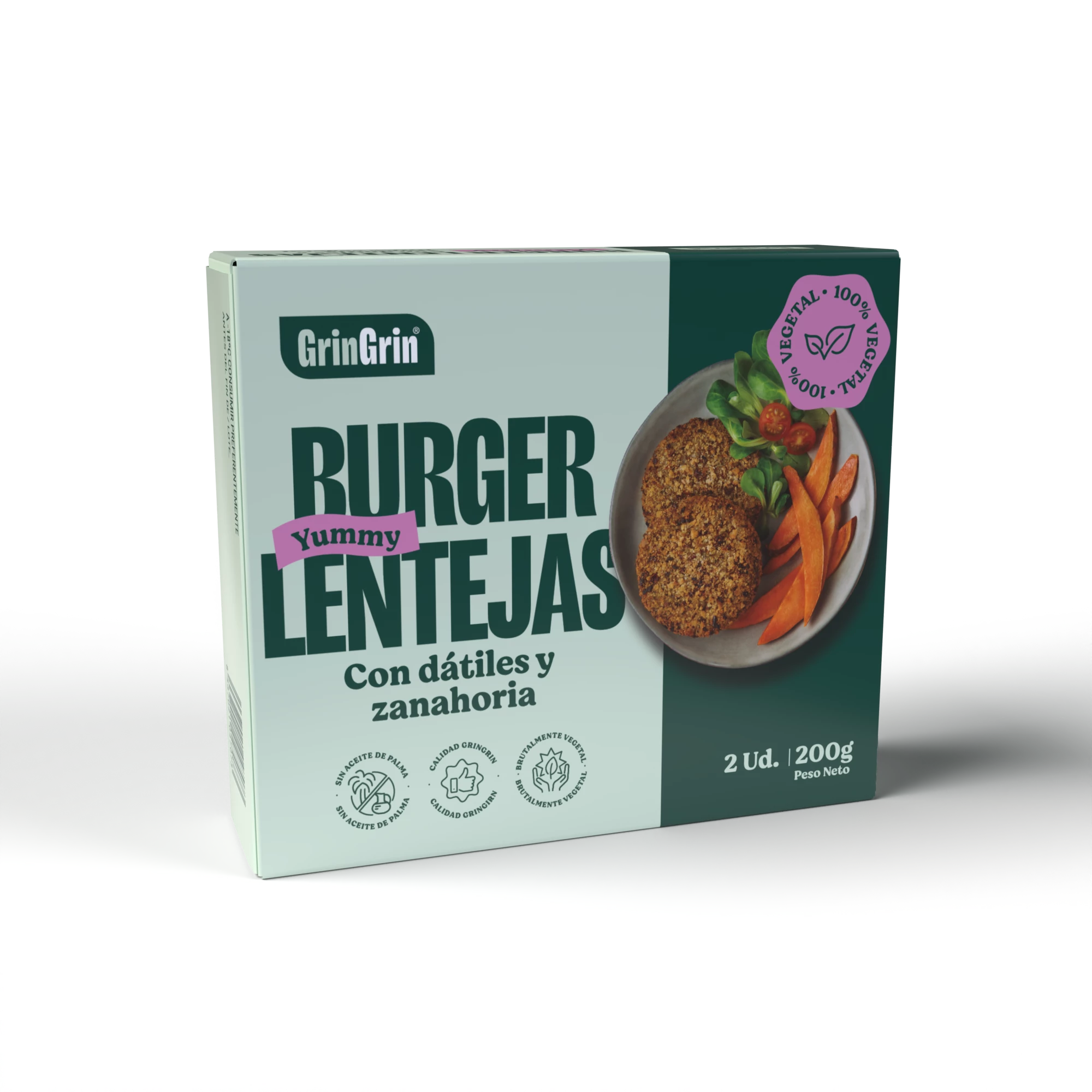 Burger Aux Lentilles (2 Burgers de 100 Gr) - Gringrin