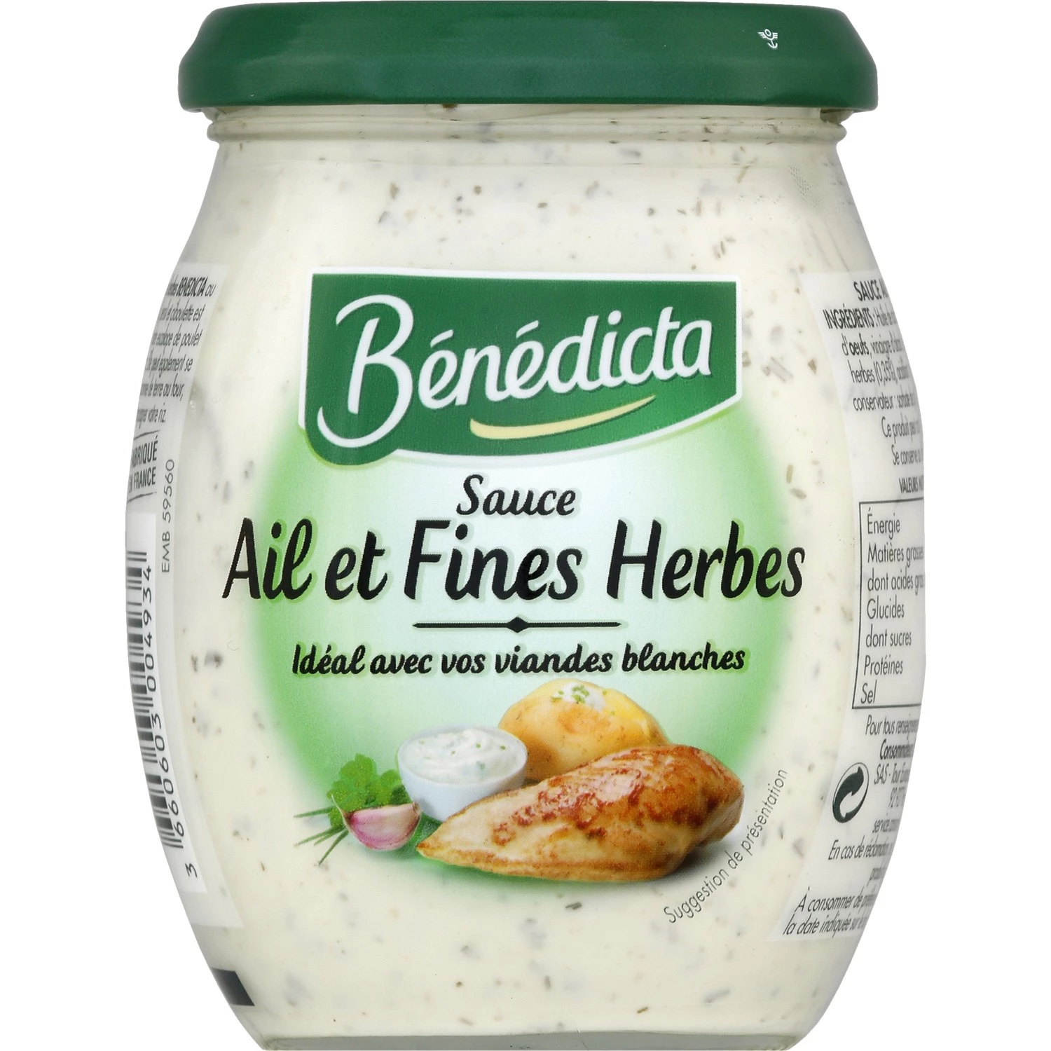 Sauce Ail Fine Herbe, 260g - BENEDICTA