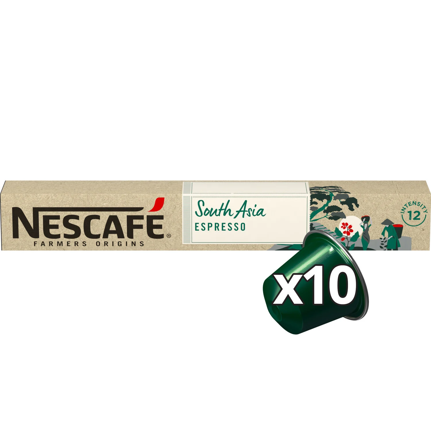 Café Capsules Compatible Nespresso Farmers Origins South Asia X10 - Nescafe