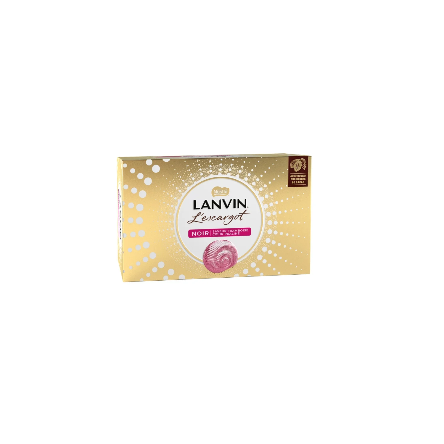 Dark Chocolate Filled with Praline Raspberry Flavor Snail 164g - Lanvin