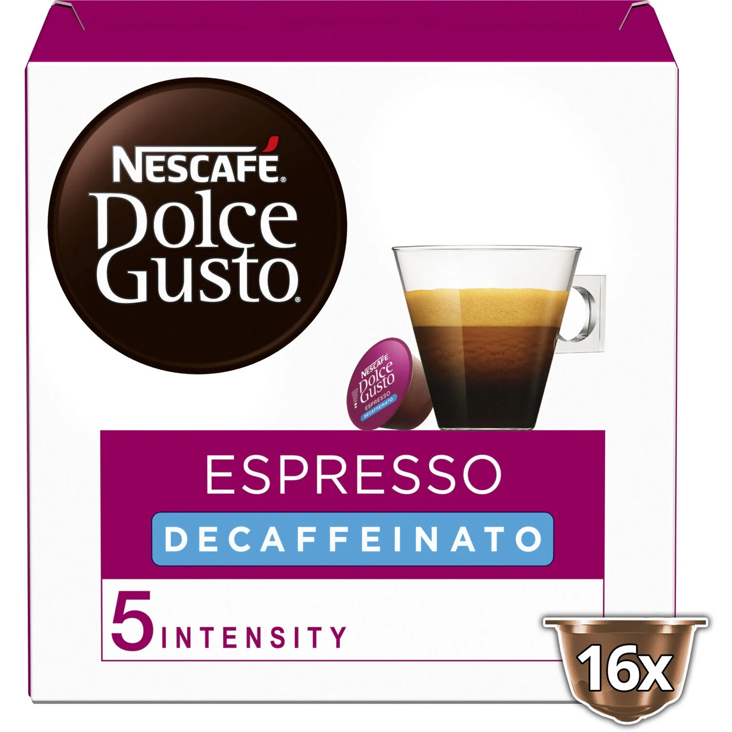 Coffee Capsules Compatible Dolce Gusto Espresso Deca Intensity 5 X16 - Nescafe