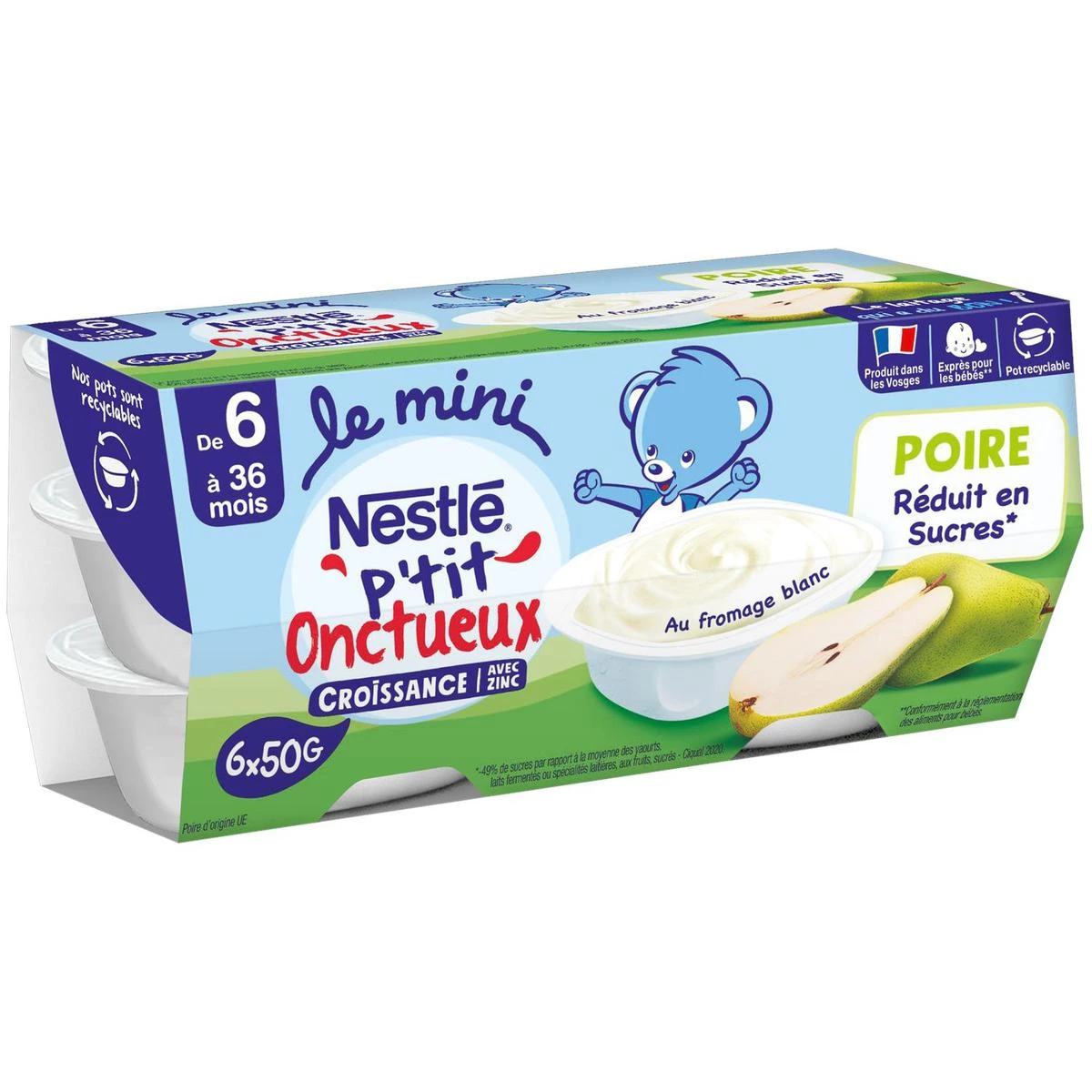 P'tit Unctueux Pear from 6 months 6x50g - NESTLE