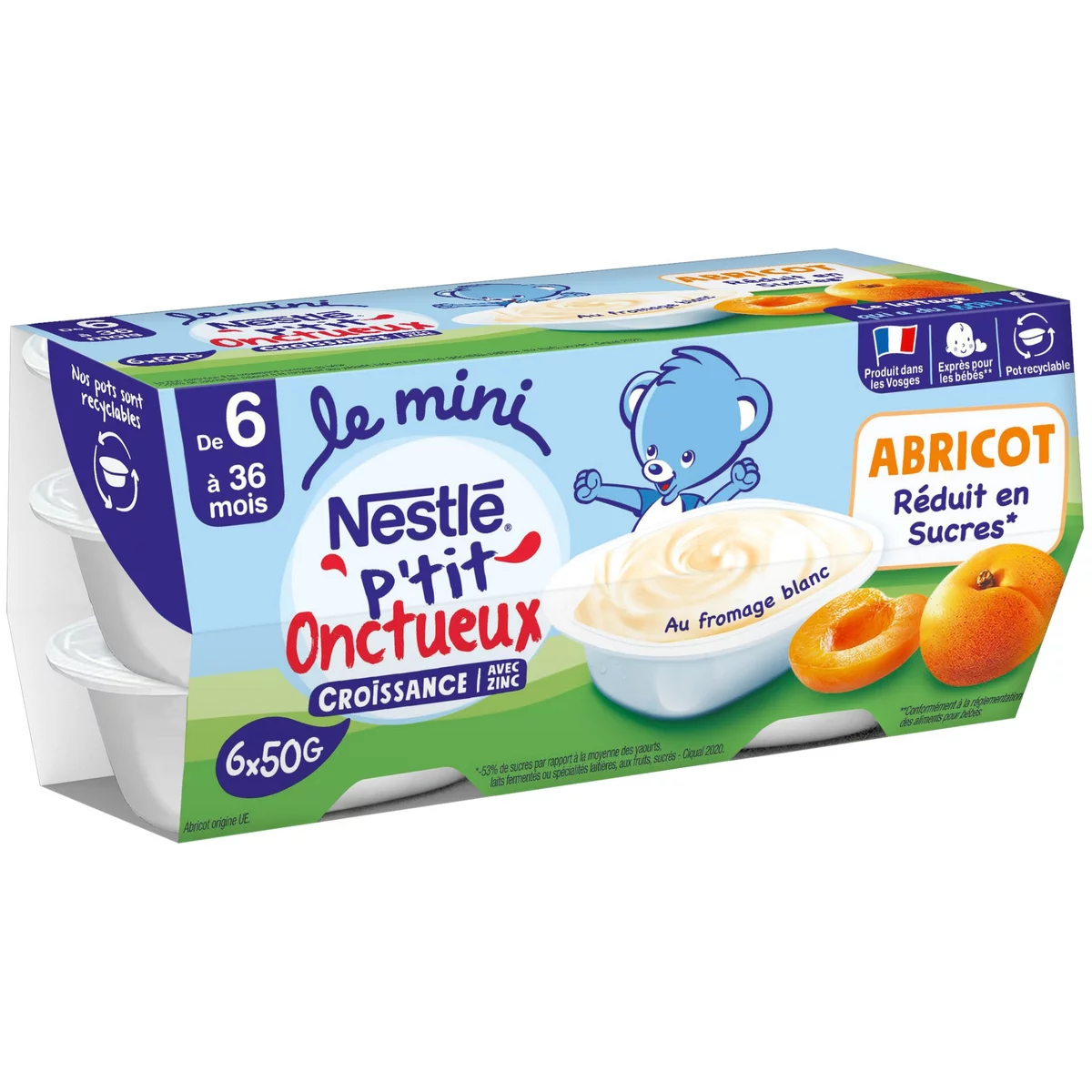 Ptit Unctueux Abrikoos 6x50g - NESTLE