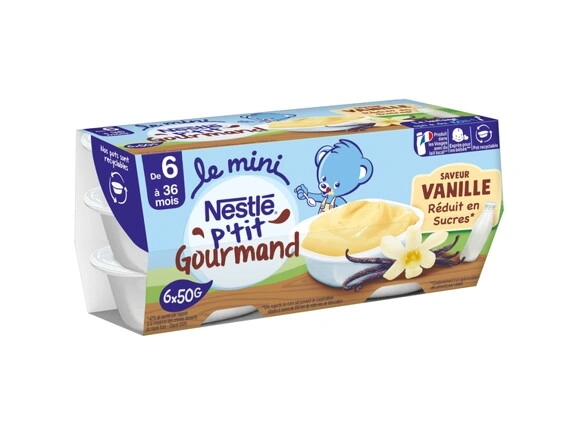 P'tit gourmand mini vanille smaak vanaf 6 maanden 6X50g, Nestlé