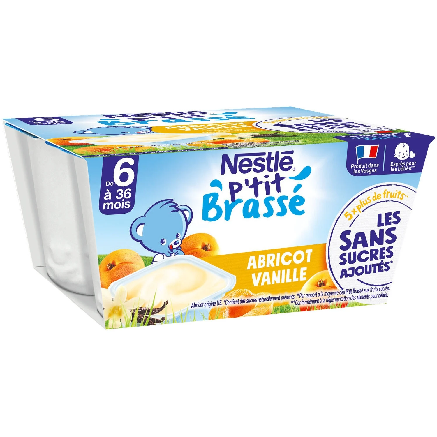 Little brewed vanilla apricot without sugar added 4x90g - NESTLE