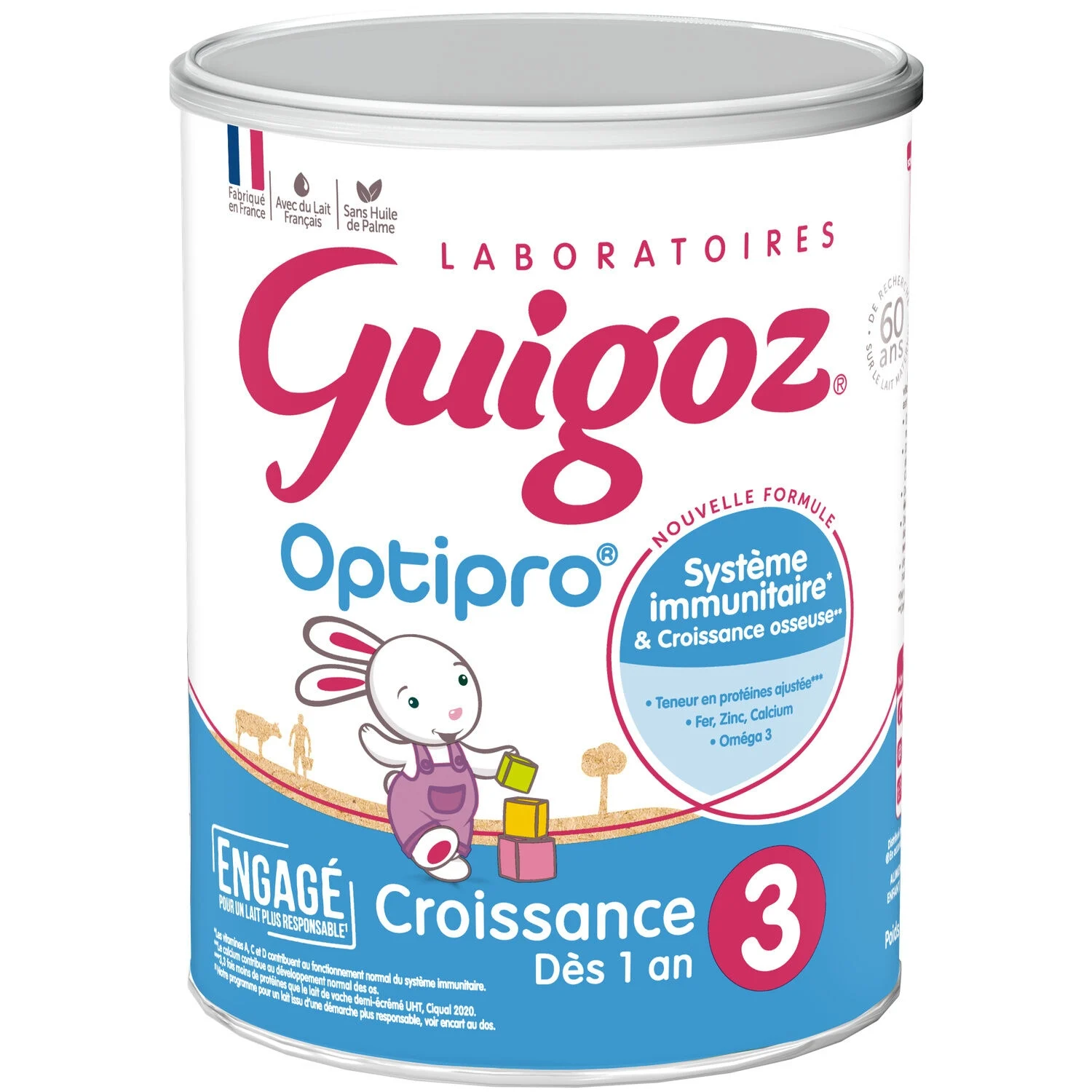 बेबी मिल्क पाउडर 1 वर्ष से 3 साल तक ऑप्टिप्रो 830g -guigoz
