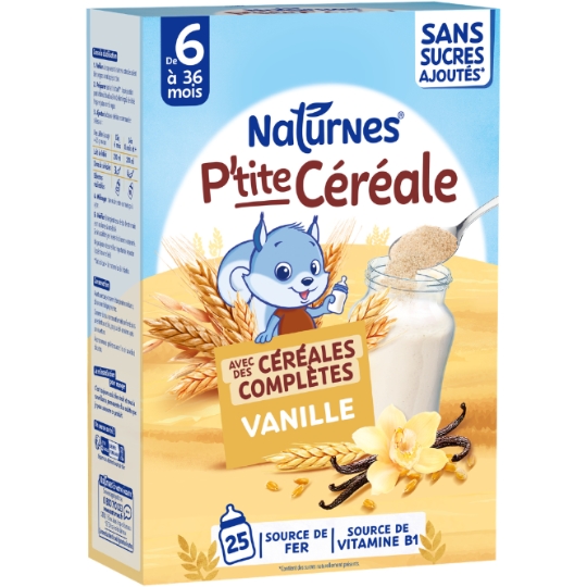 P'tite Céréale aux céréales complètes saveur vanille 270g dès 6 mois - NATURNES