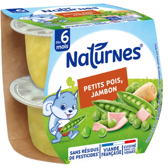 Babyschotel vanaf 6 maanden Erwten Ham Naturnes 2x190g -  NESTLE